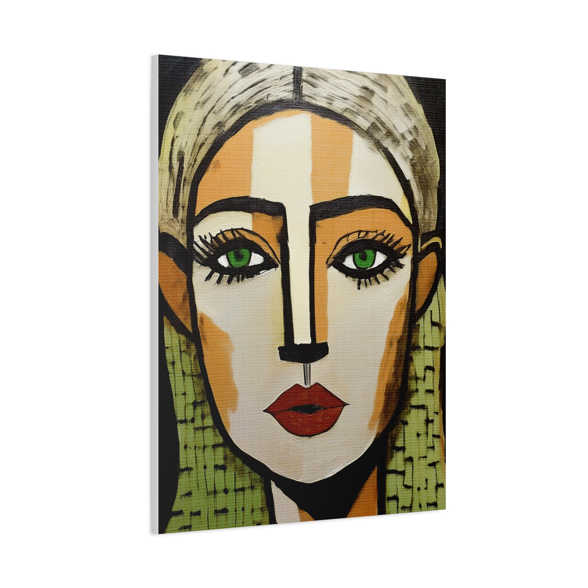 Abstract Textured Woman Portrait Art Print - Matte Canvas, Stretched, 1.25"