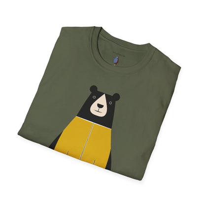 Bear in Yellow Graphic Art - 100% Cotton T-Shirt