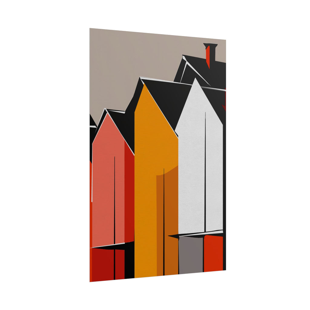 Mid Century Modern Inspired Houses Homes Art Print Rolled Poster | Wall Art, Midwest Mod, Prairie, Architecture