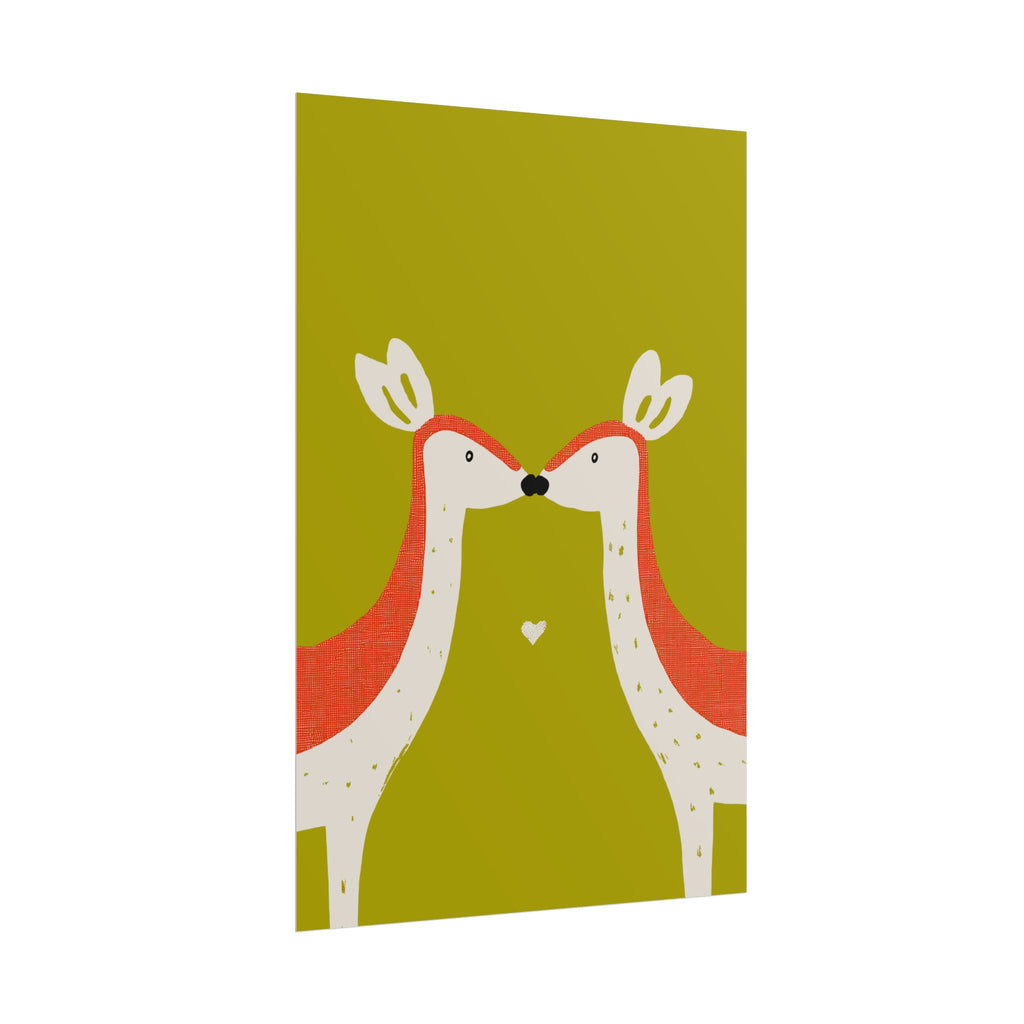 Animal Love Print Deer Only Rolled Poster - Animals, Deer, Doe, Valentines Day, Nature, Love