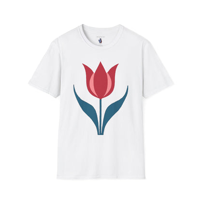 One Bold Tulip Graphic Art Tee - 100% Cotton T-Shirt