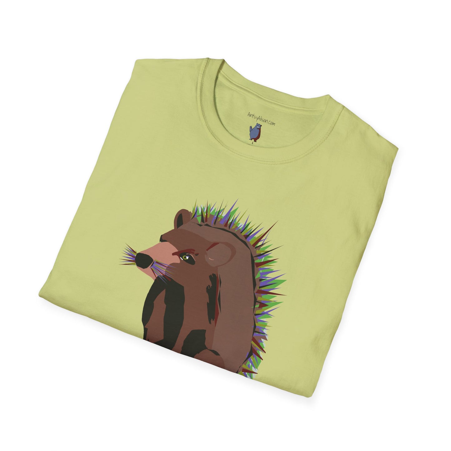 Stick With Me Graphic Art Porcupine Tee - 100% Cotton T-Shirt