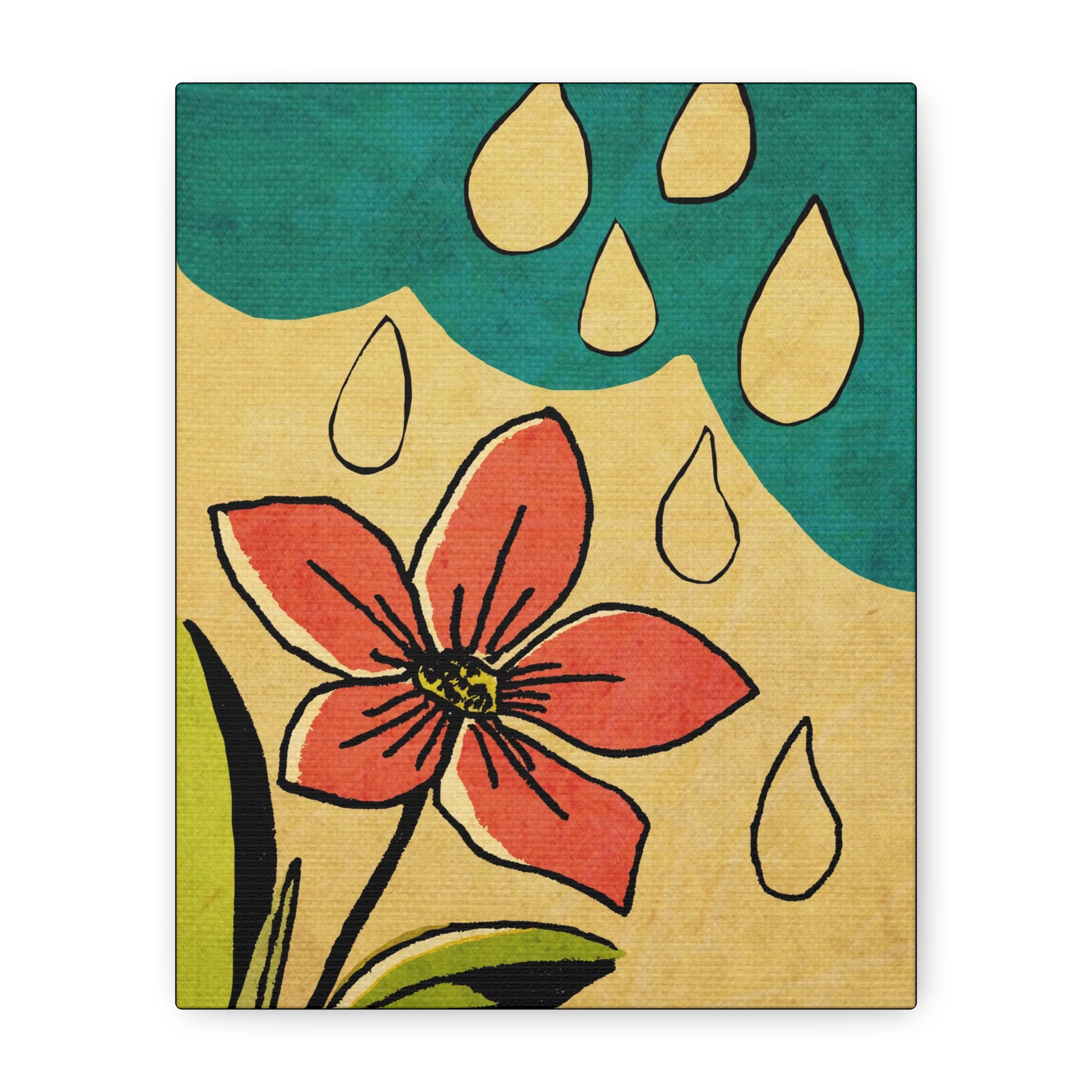 Midwest Modern Vintage Spring Flower (A) Art Print - Matte Canvas, Stretched, 1.25" -  home decor, wall art, spring, floral, modern