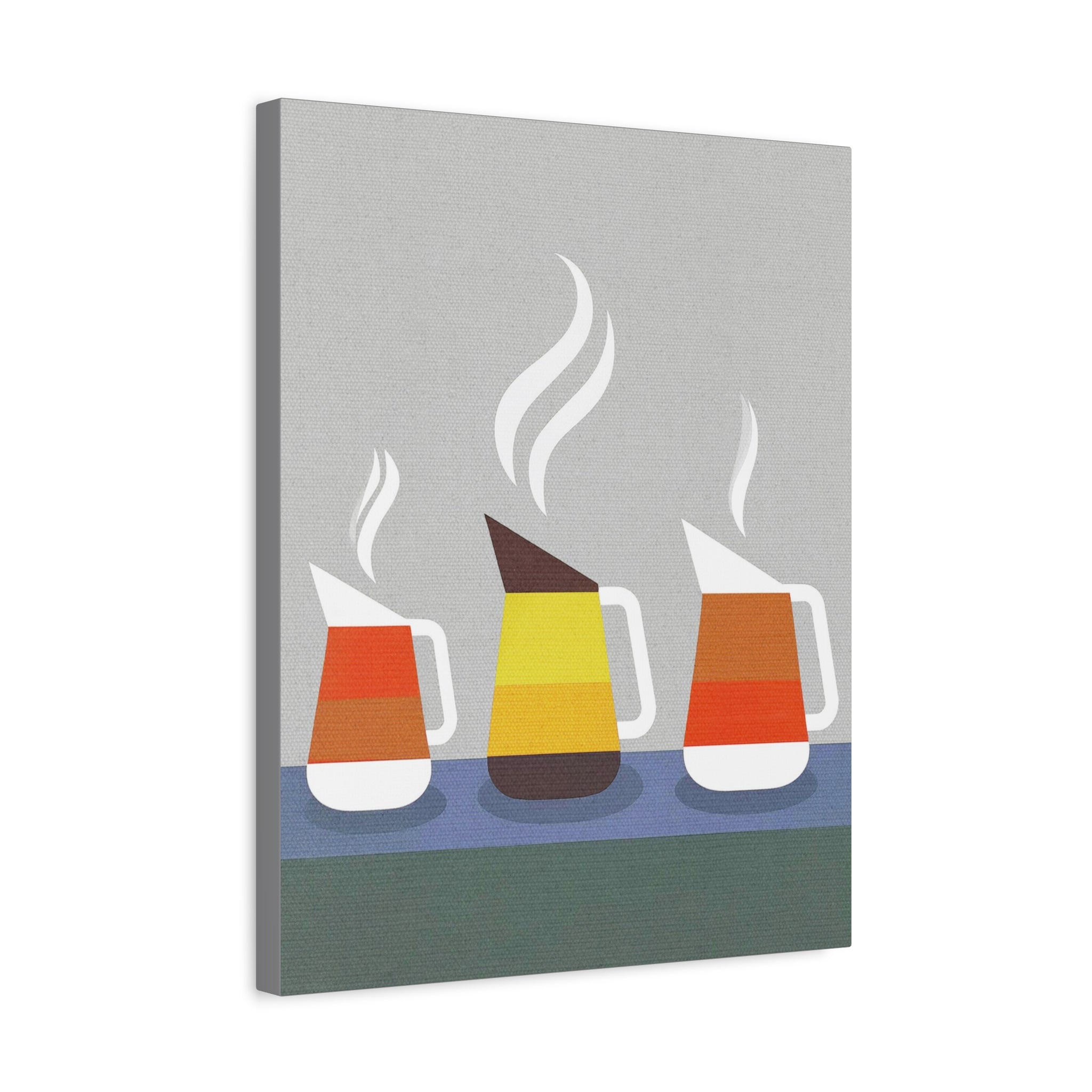 Danish Modern Inspired Coffee Pot Graphic Art Print - Matte Canvas, Stretched, 1.25"