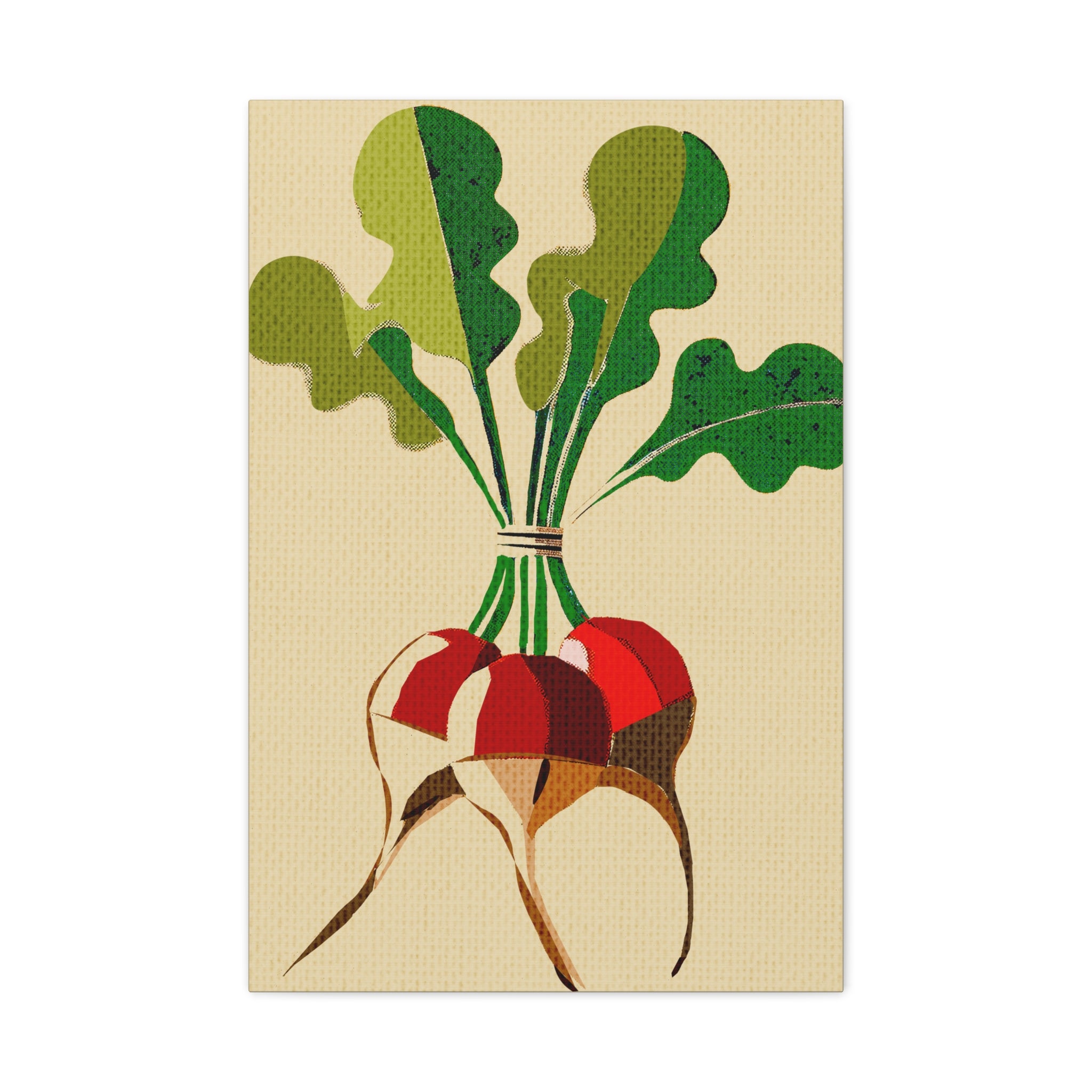 Vibrant Modern Bundle of Red Radish Art Print - Matte Canvas, Stretched, 1.25"