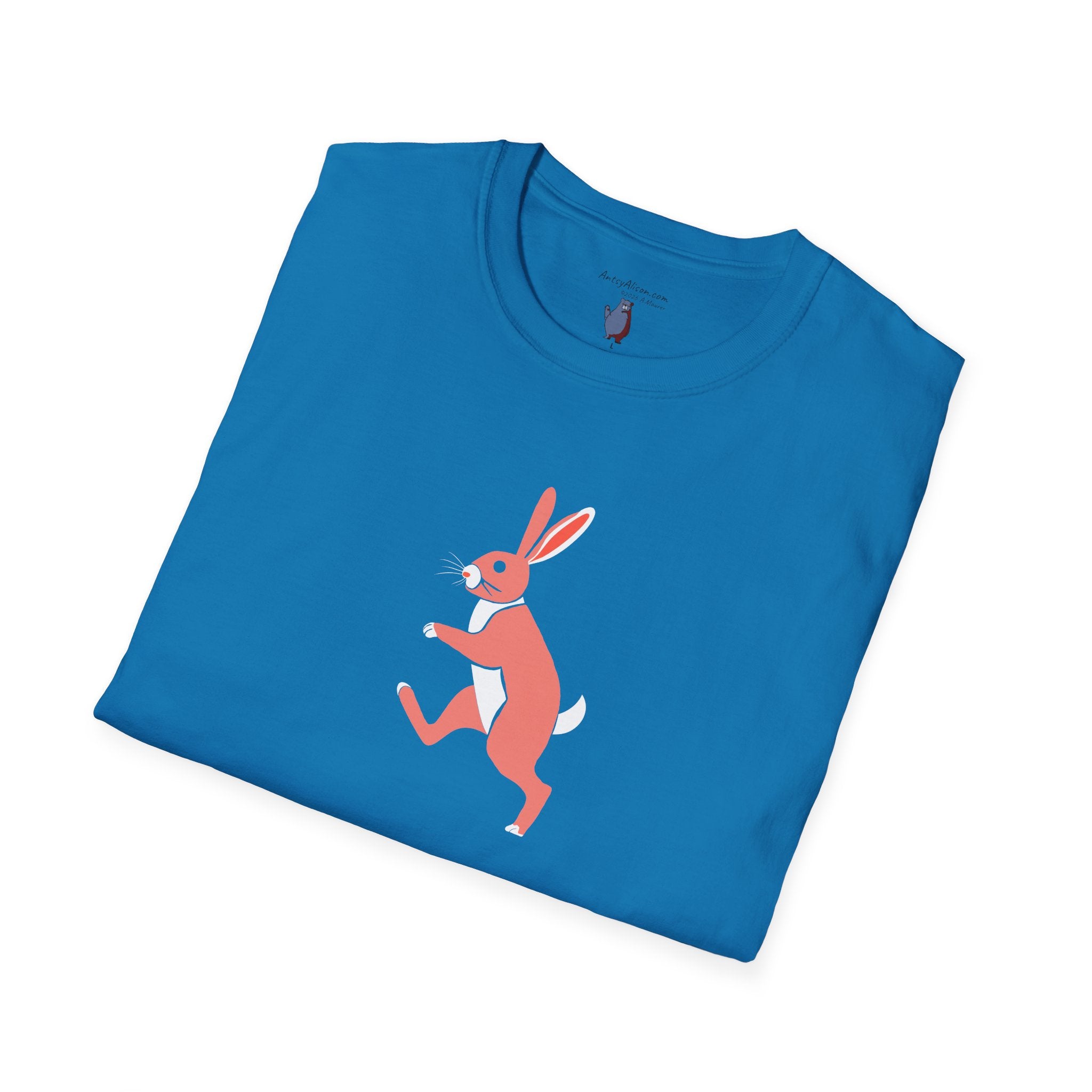 Midwest Modern Run Rabbit Run #6 - 100% Cotton Graphic Tee - animal lovers, rabbit, bunny, easter, spring