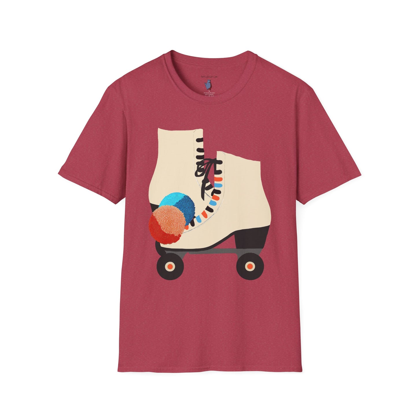 Roller Skates and Pom Poms Graphic Art - 100% Cotton T-Shirt