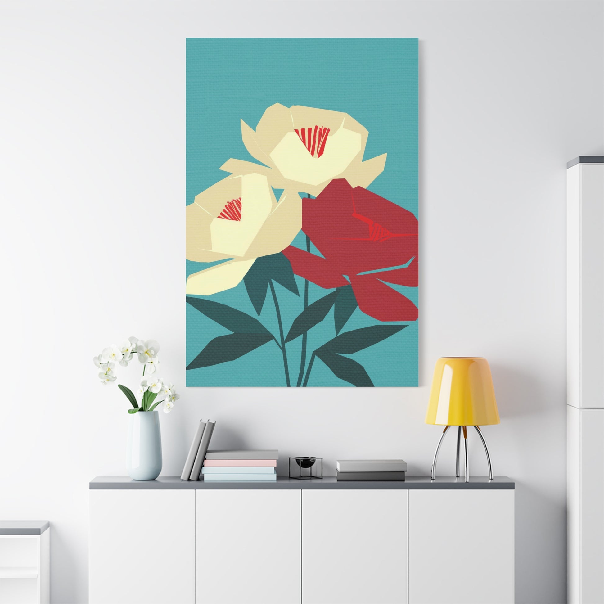 Modern Abstract Peony Love - Matte Canvas, Stretched, 1.25"