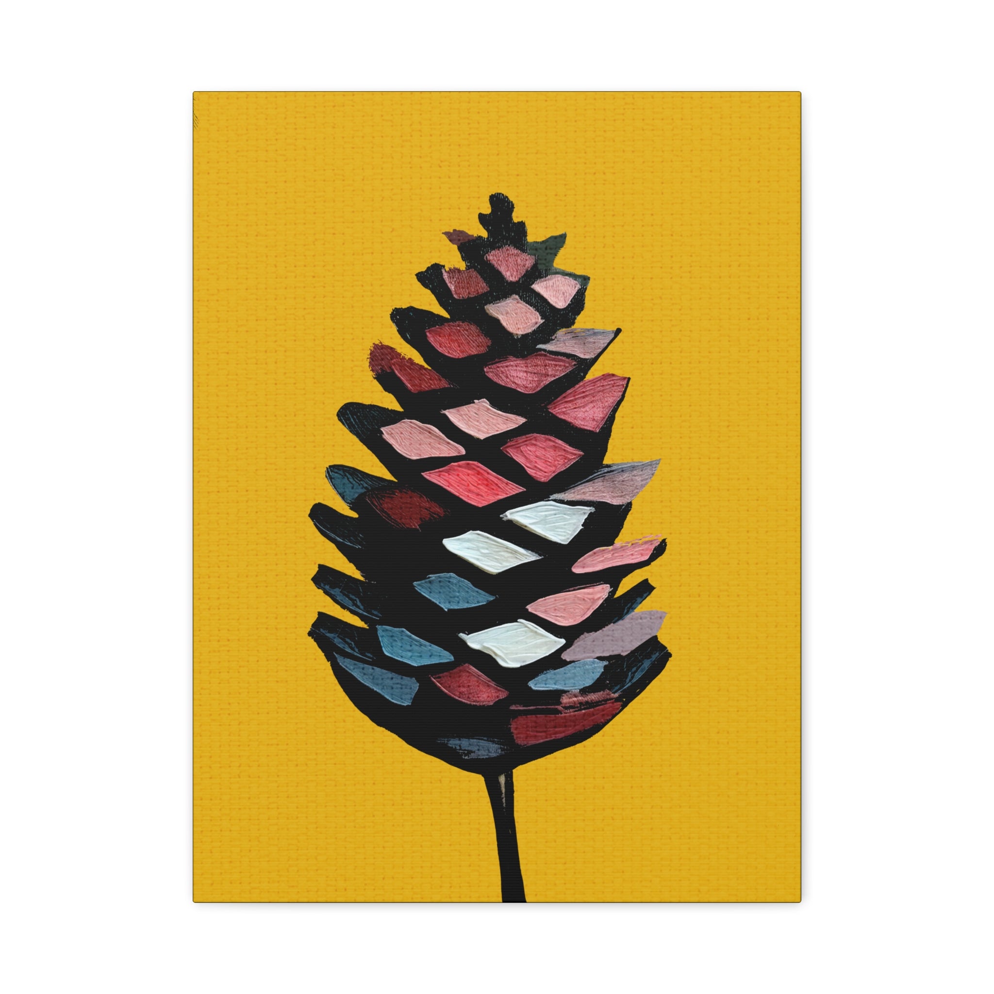 Midwest Mod Holiday Abstract Pinecone No. 1 - Matte Canvas, Stretched, 1.25", holiday decor, pinecones, nature, autumn, fall, winter