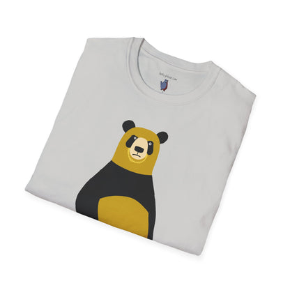 Yellow and Black Bear Number 5 Graphic Art - 100% Cotton T-Shirt