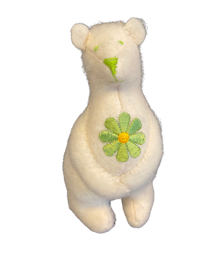 OOAK Ivory Springtime Flower Bear Plush Art