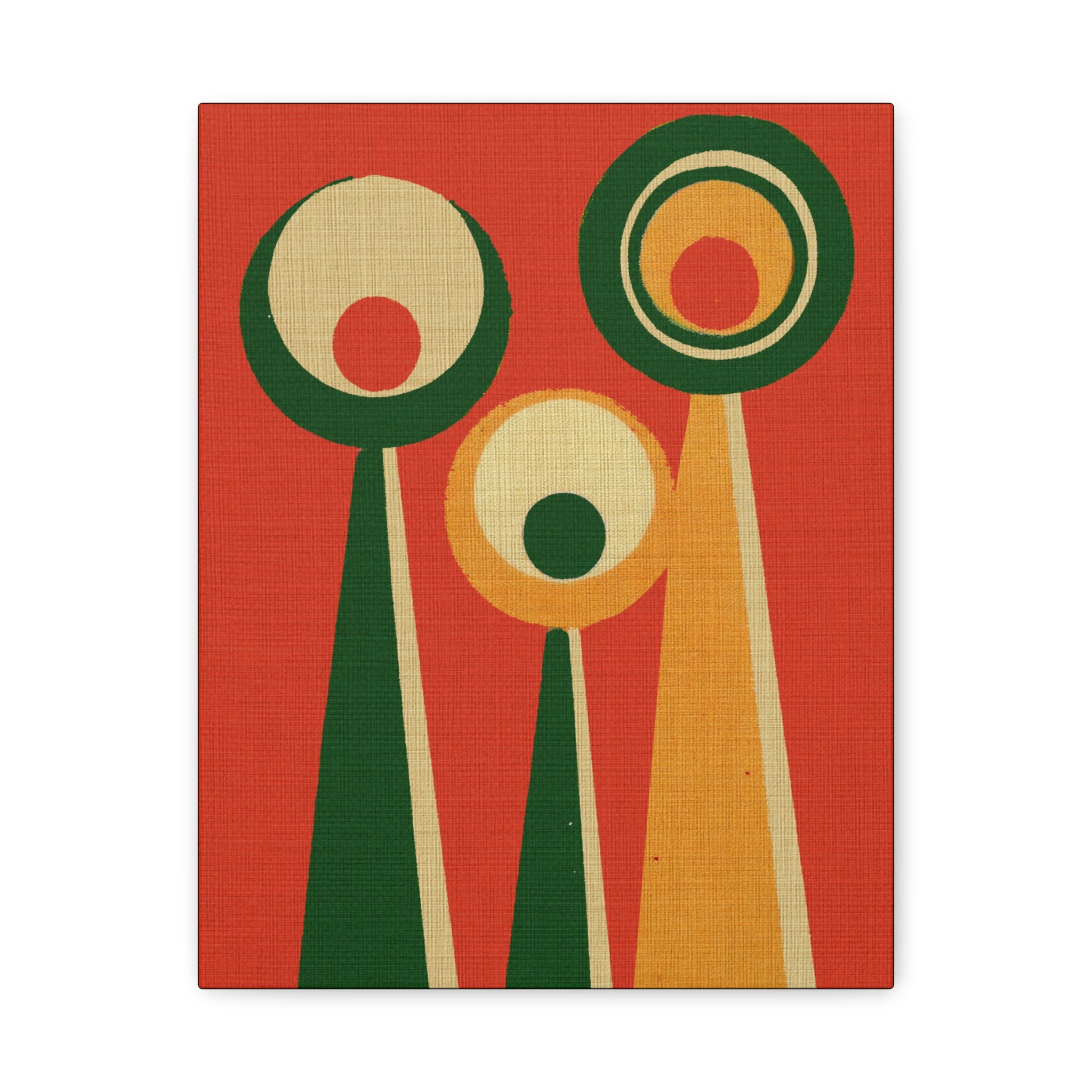 Midwest Mod Holiday Abstract Figures Print- Matte Canvas, Stretched, 1.25", holiday decor, Christmas, abstract art, modern shapes