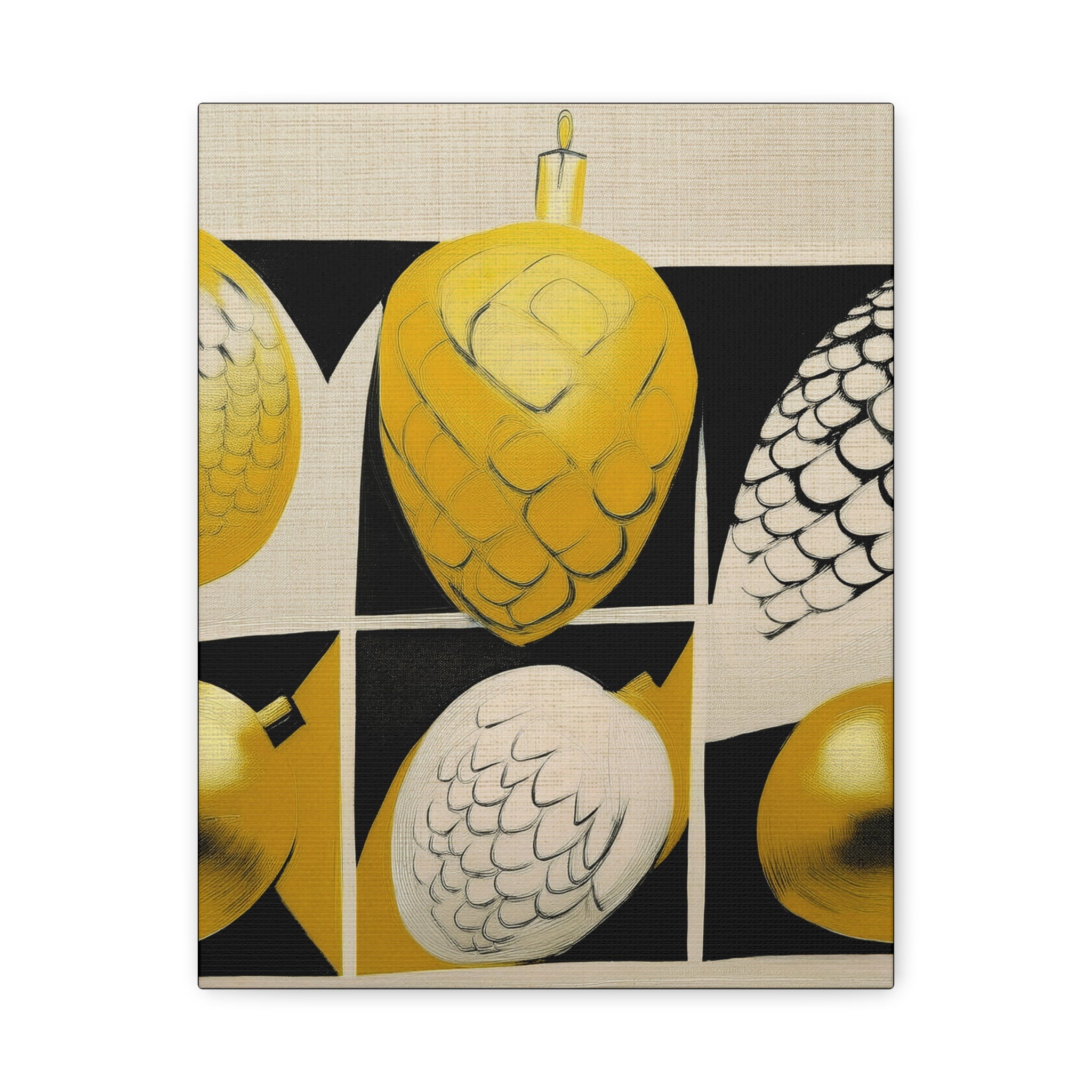 Midwest Mod Holiday Glass Ornaments - Pinecones - Matte Canvas, Stretched, 1.25", holiday decor, pinecones, ornaments, Christmas