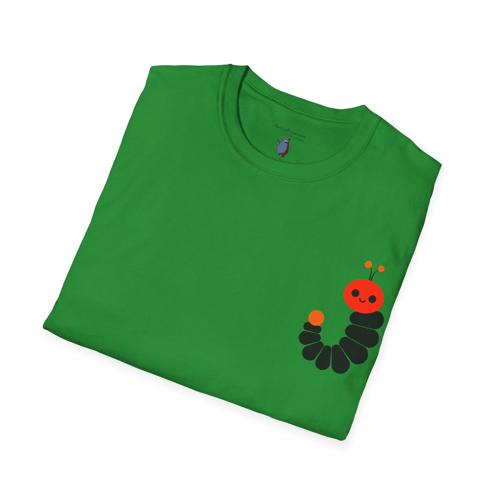 Midwest Modern Pop Icon Red and Orange Caterpillar - 100% Cotton Graphic Tee - animal lovers, insects, bugs, caterpillars, red, orange