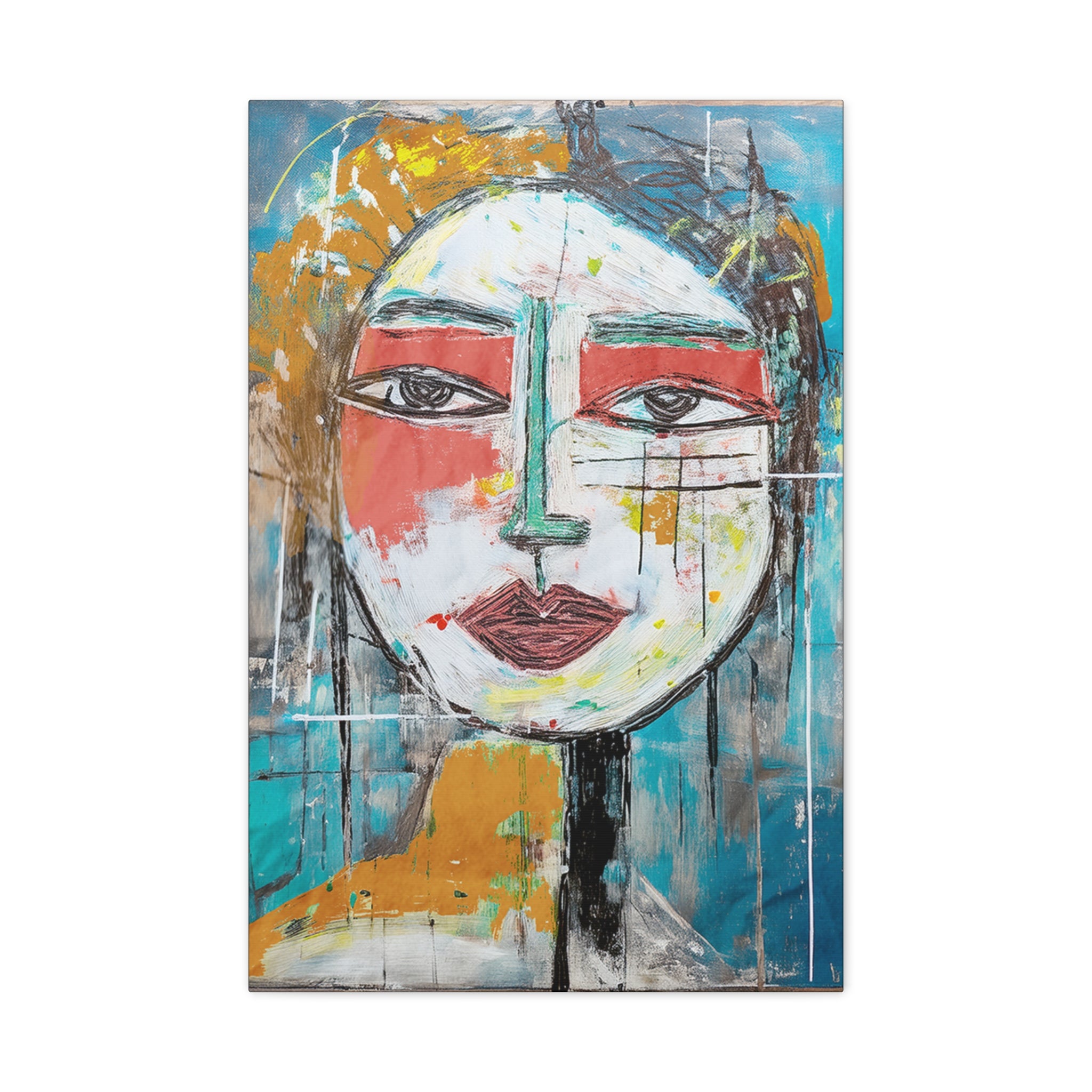 Abstract Midwest Mod Woman Portrait Chaos -  Matte Canvas, Stretched, 1.25"