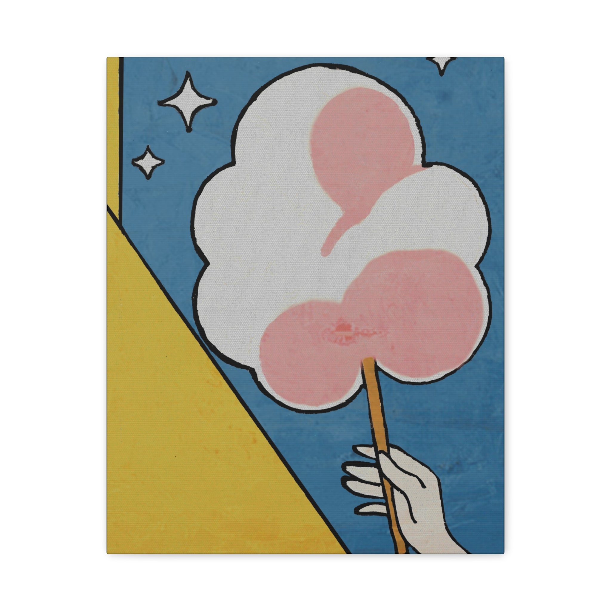 Comfort Food Pop Art Print - Cotton Candy - Matte Canvas, Stretched, 1.25"