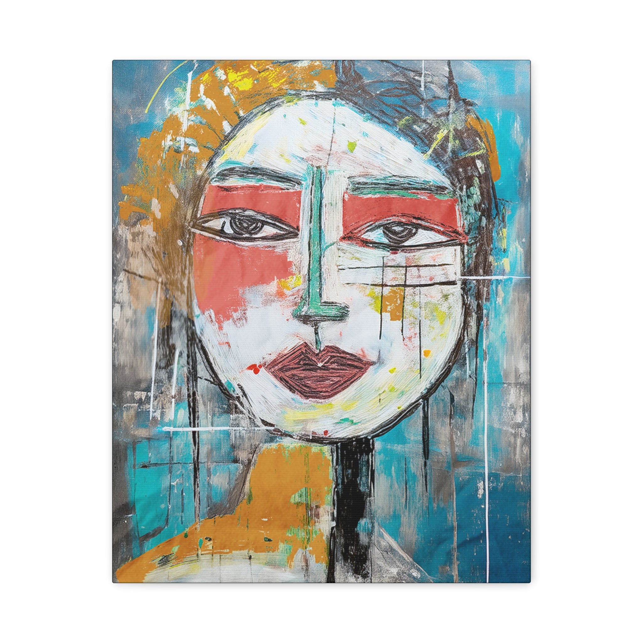 Abstract Midwest Mod Woman Portrait Chaos -  Matte Canvas, Stretched, 1.25"