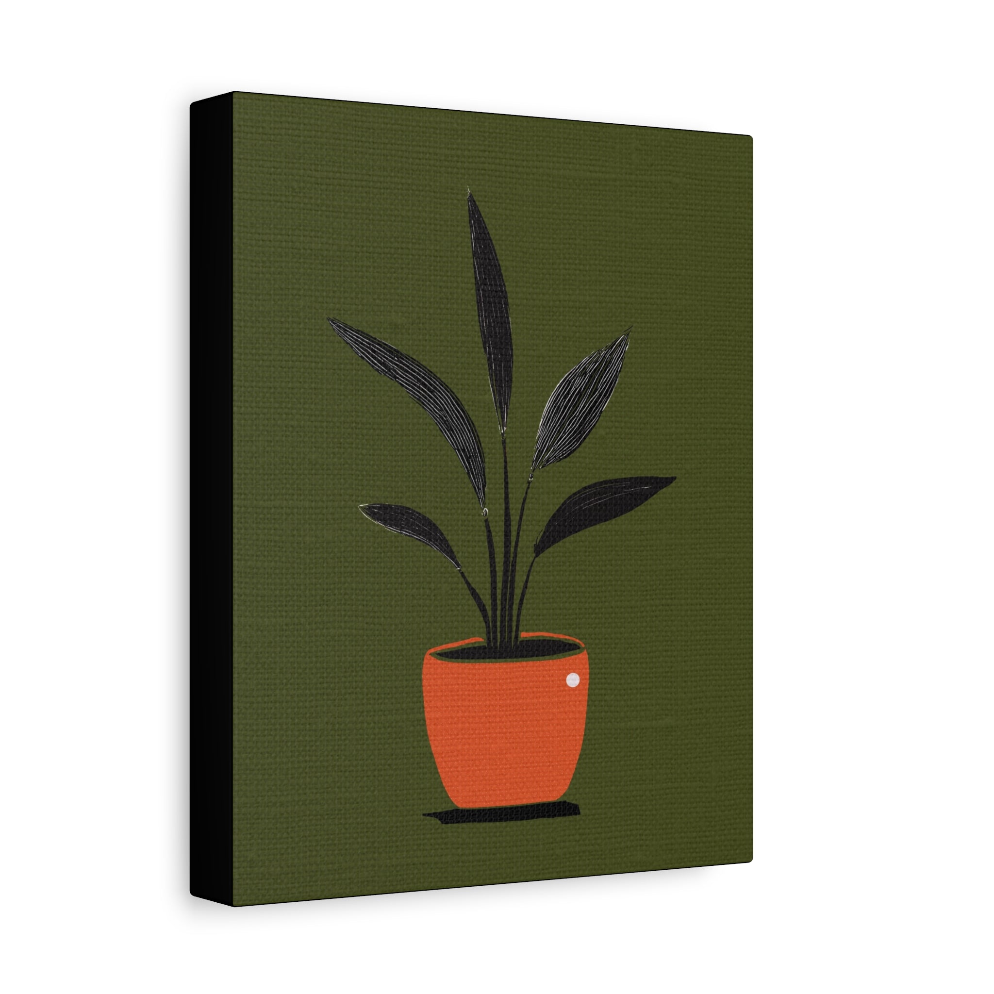 Midwest Modern House Plant Noir Print #2 - Matte Canvas, Stretched, 1.25" -  home decor, wall art, mod, mcm, plants