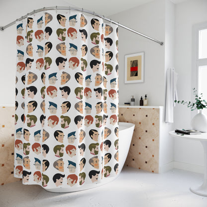 Mod MCM Inspired Men Mens Hair Style Hairdo Graphic Shower Curtain No. 1