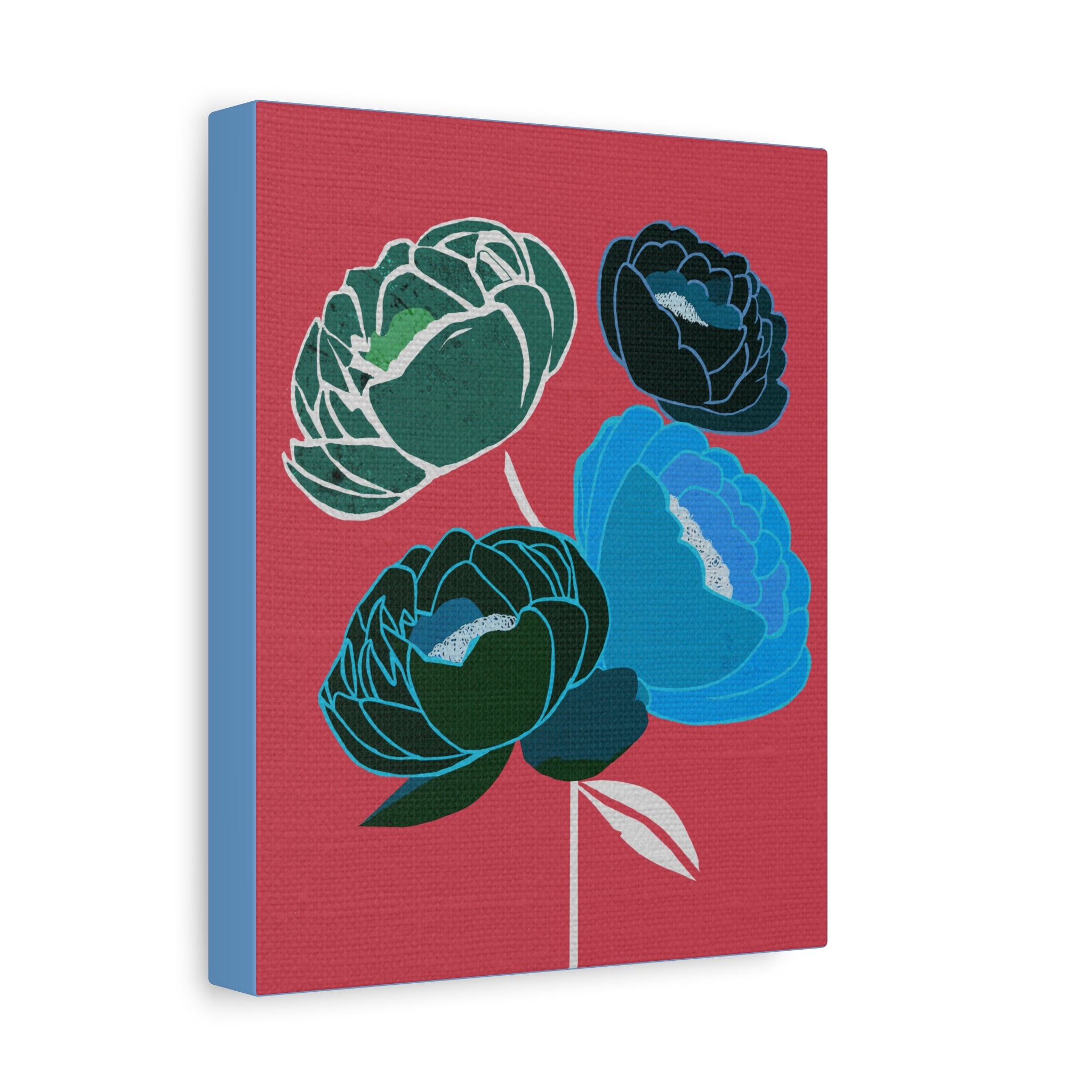 Midwest Modern Abstract Springtime Peonies Print - Matte Canvas, Stretched, 1.25" -  home decor, wall art, nature, peony, spring