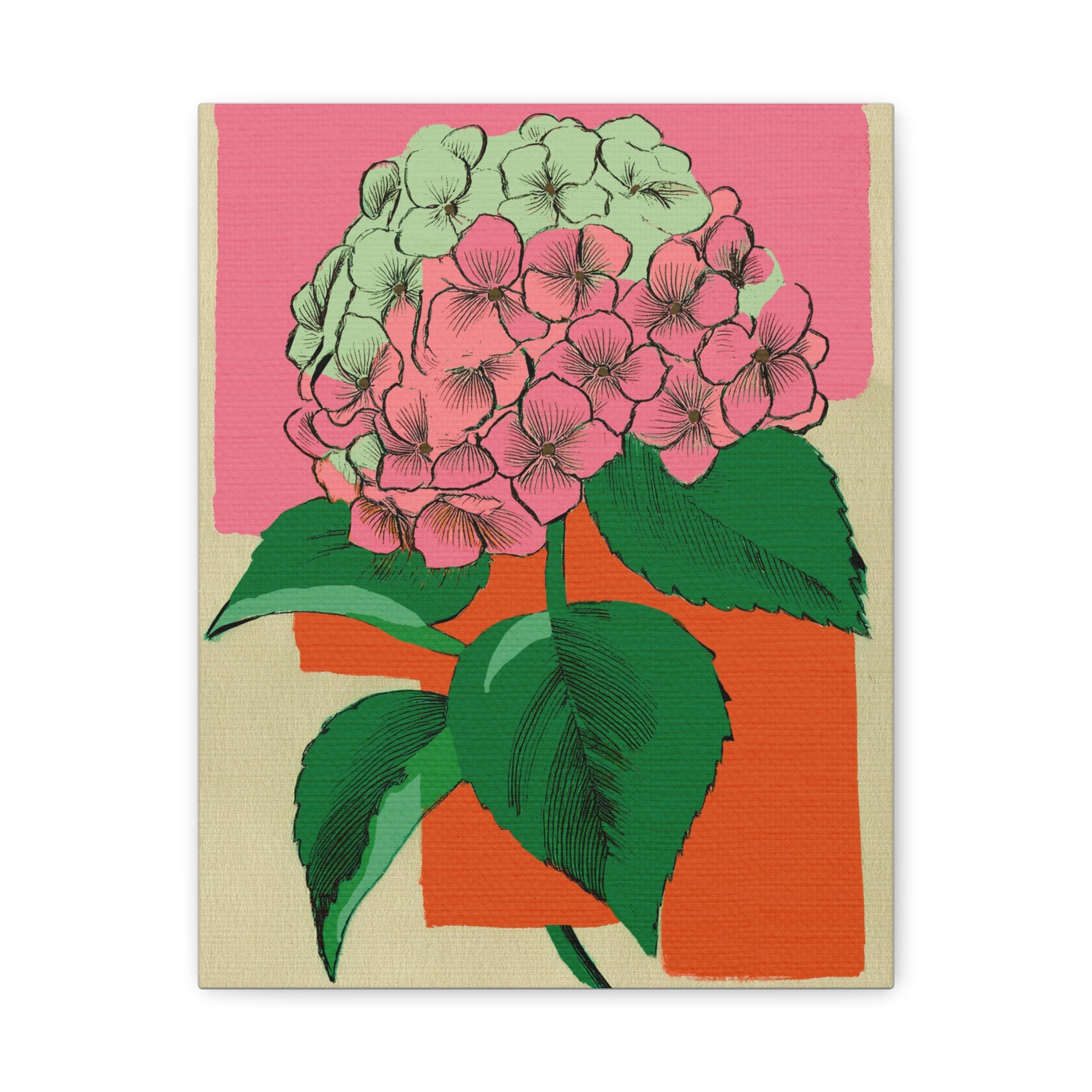 Modern Abstract Hydrangea Love - Matte Canvas, Stretched, 1.25"