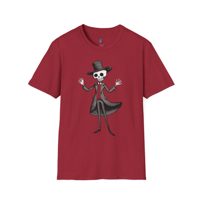 Skeleton Showman Graphic Art Tee - 100% Cotton T-Shirt