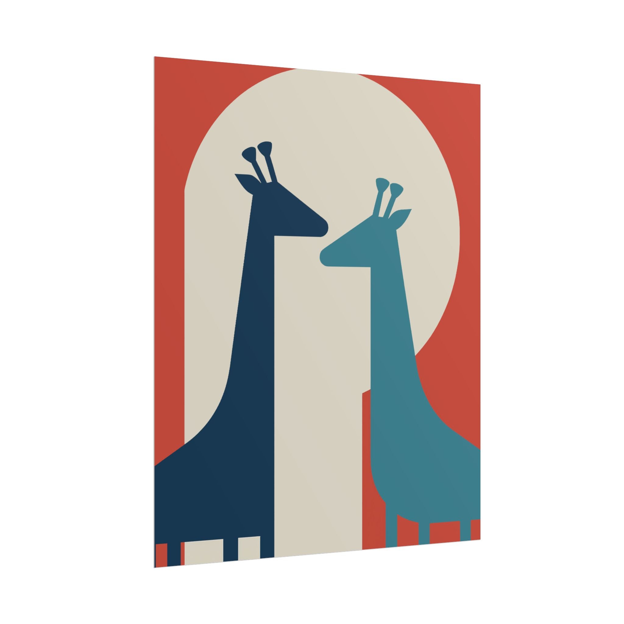 Animal Love Print Giraffes Only Rolled Poster - Animals, Giraffe, Valentines Day, Nature, Love