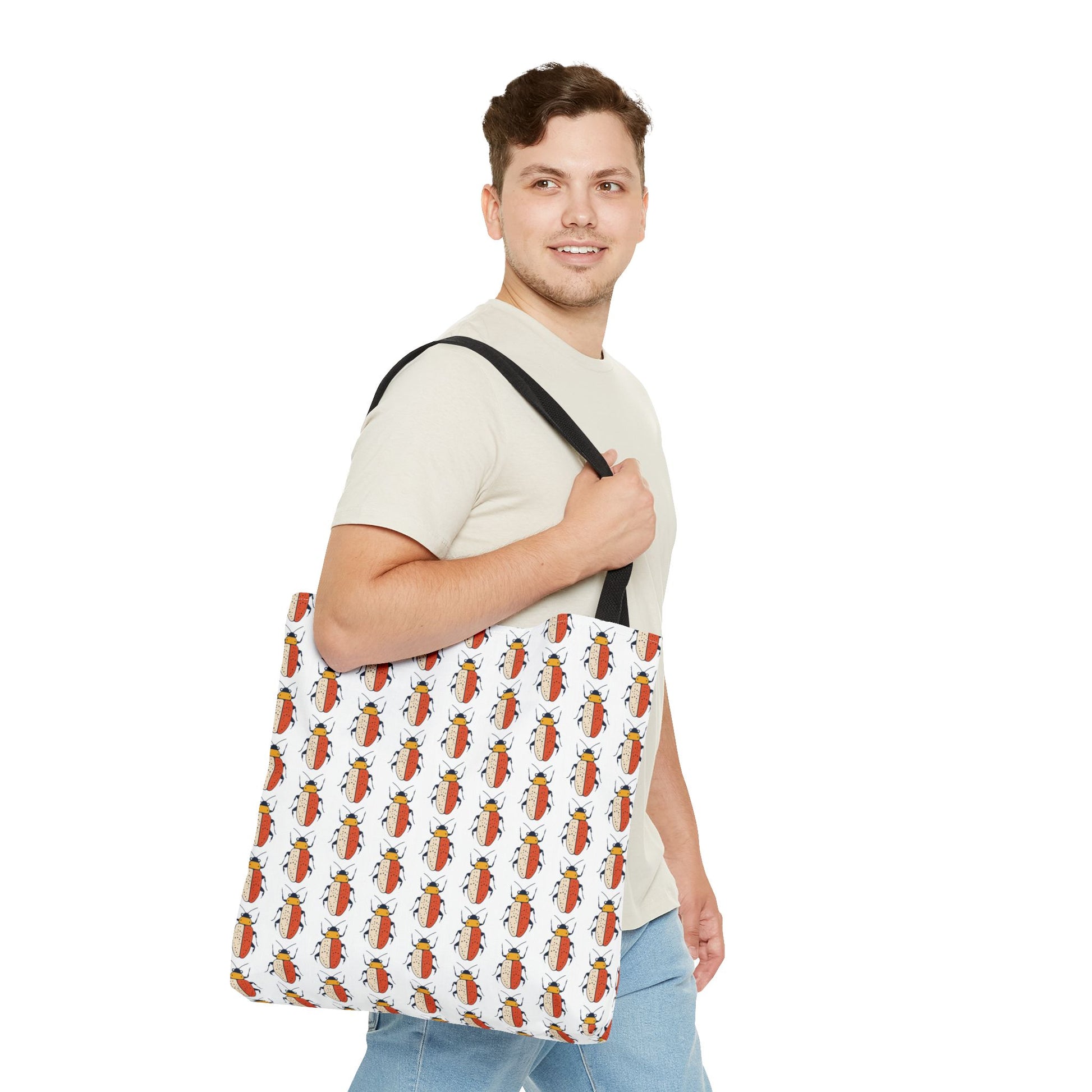Midwest Mod Colorful Beetle Tote Bag, Eco-Friendly Shopping Bag, Beach Tote, Gift for Nature Lovers, Summer Accessory, Lightweight Carryall