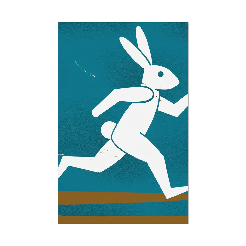 Running Rabbit #4, Rolled Poster -  animal lovers, spring, summer, easter, rabbit, bunny