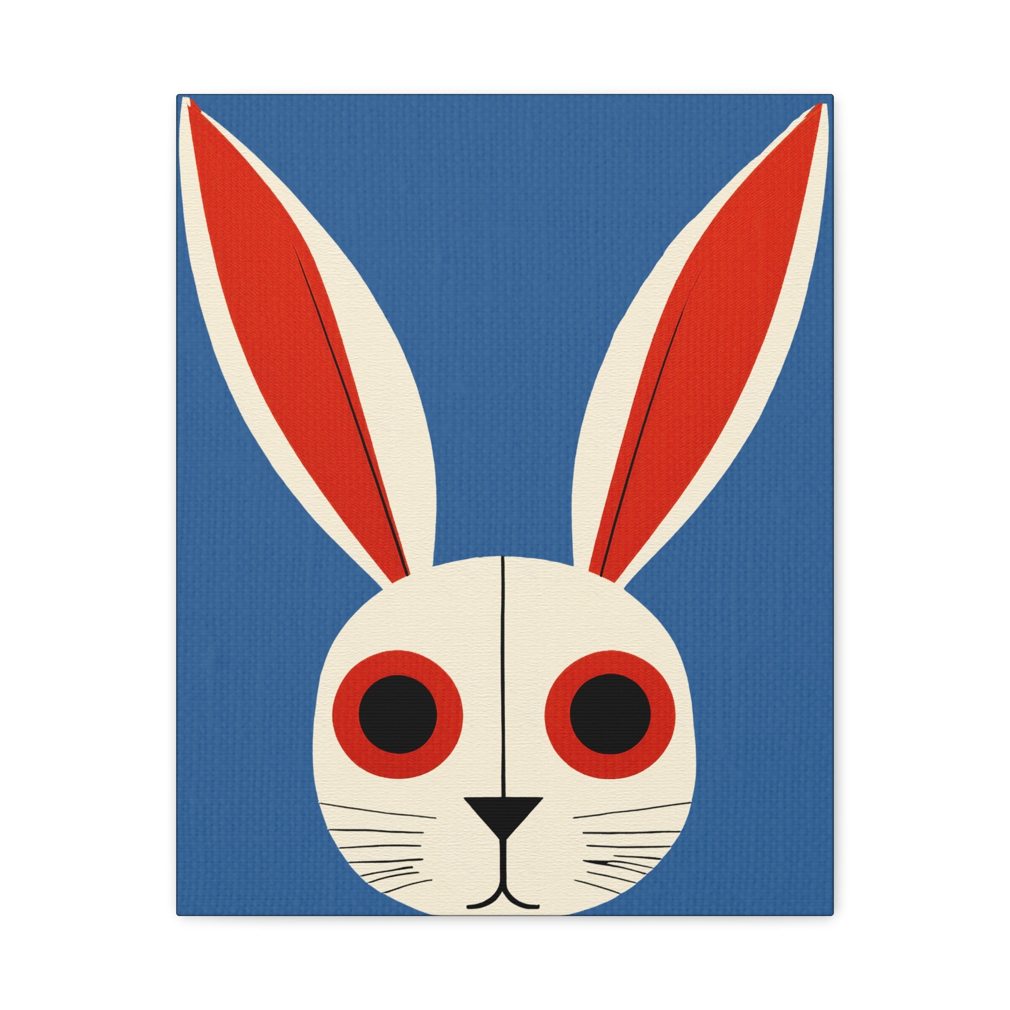 Pop Art Style Bunny Face Portrait - Matte Canvas, Stretched, 1.25"