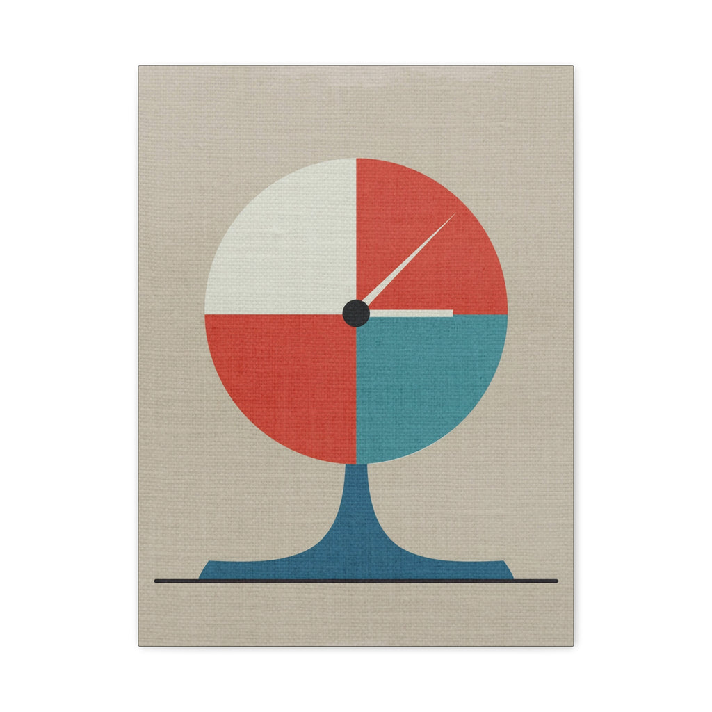 Midwest Modern Circular Desk Clock Pop Art Print - Matte Canvas, Stretched, 1.25" -  home decor, wall art, mcm, clock, office art