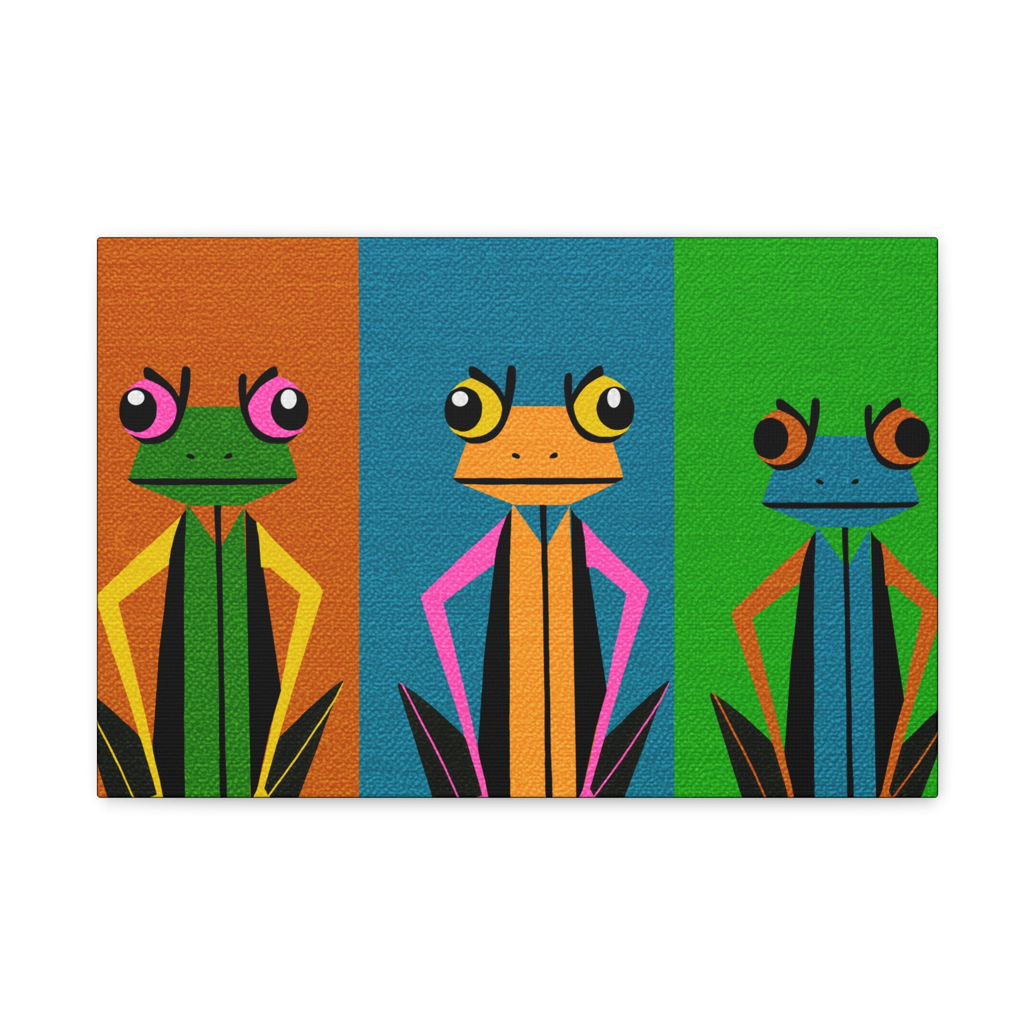 Stern Frog Trio Pop Art - Matte Canvas, Stretched, 1.25"