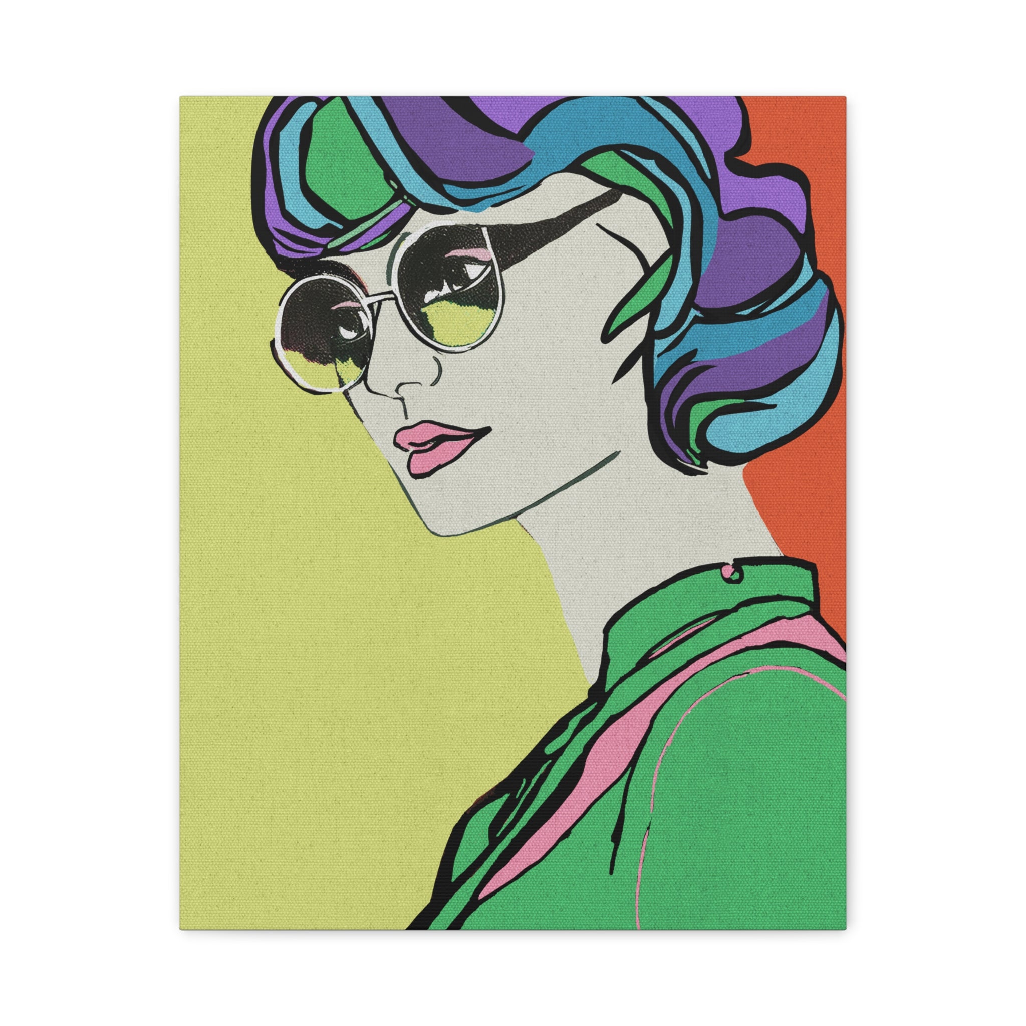 Dreamy Woman No. 2 Modern Graphic Art Print - Matte Canvas, Stretched, 1.25"