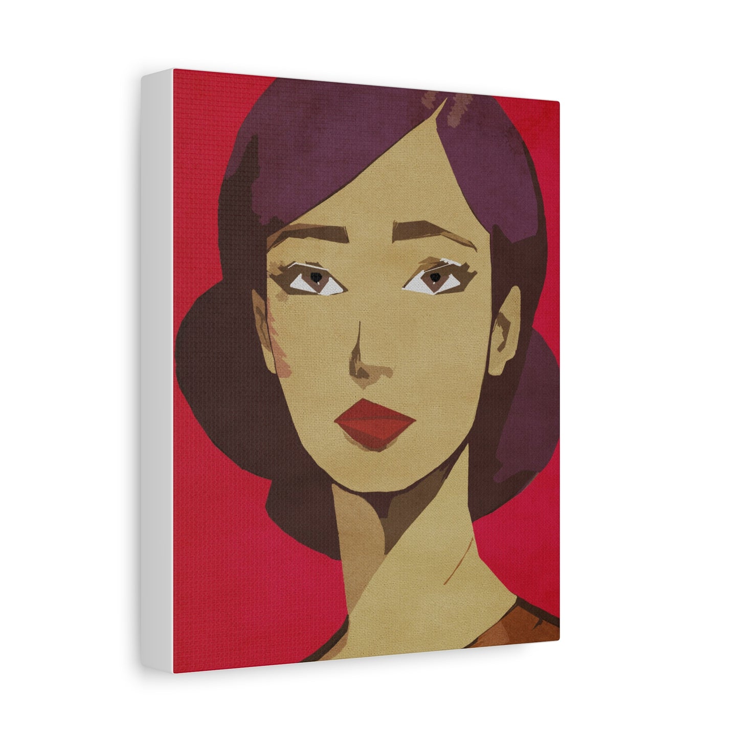 Woman in Red Portrait Graphic Art Print - Matte Canvas, Stretched, 1.25"