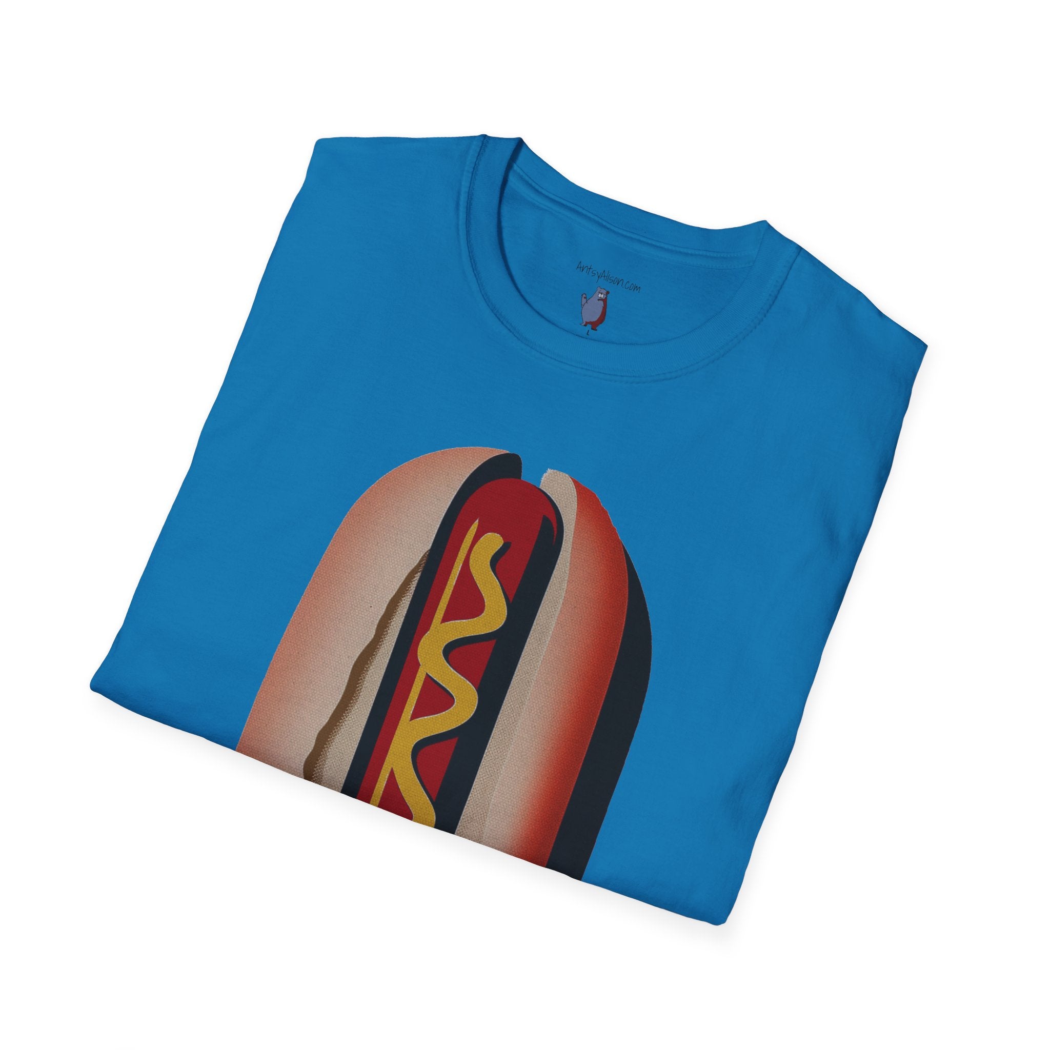 Hot Dog Graphic Art Tee - 100% Cotton T-Shirt