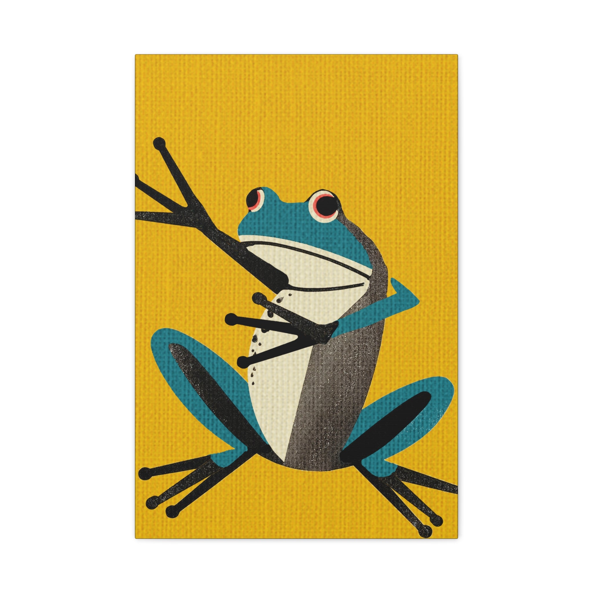 Turquoise Pop Style Frog - Matte Canvas, Stretched, 1.25"