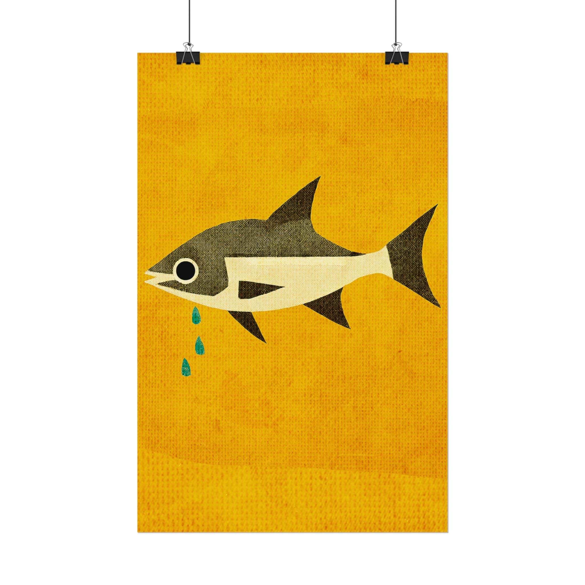 Don't Cry Mod Abstract Fish Art Print Rolled Poster | Wall Art, Midwest Mod, Fish, Fishing