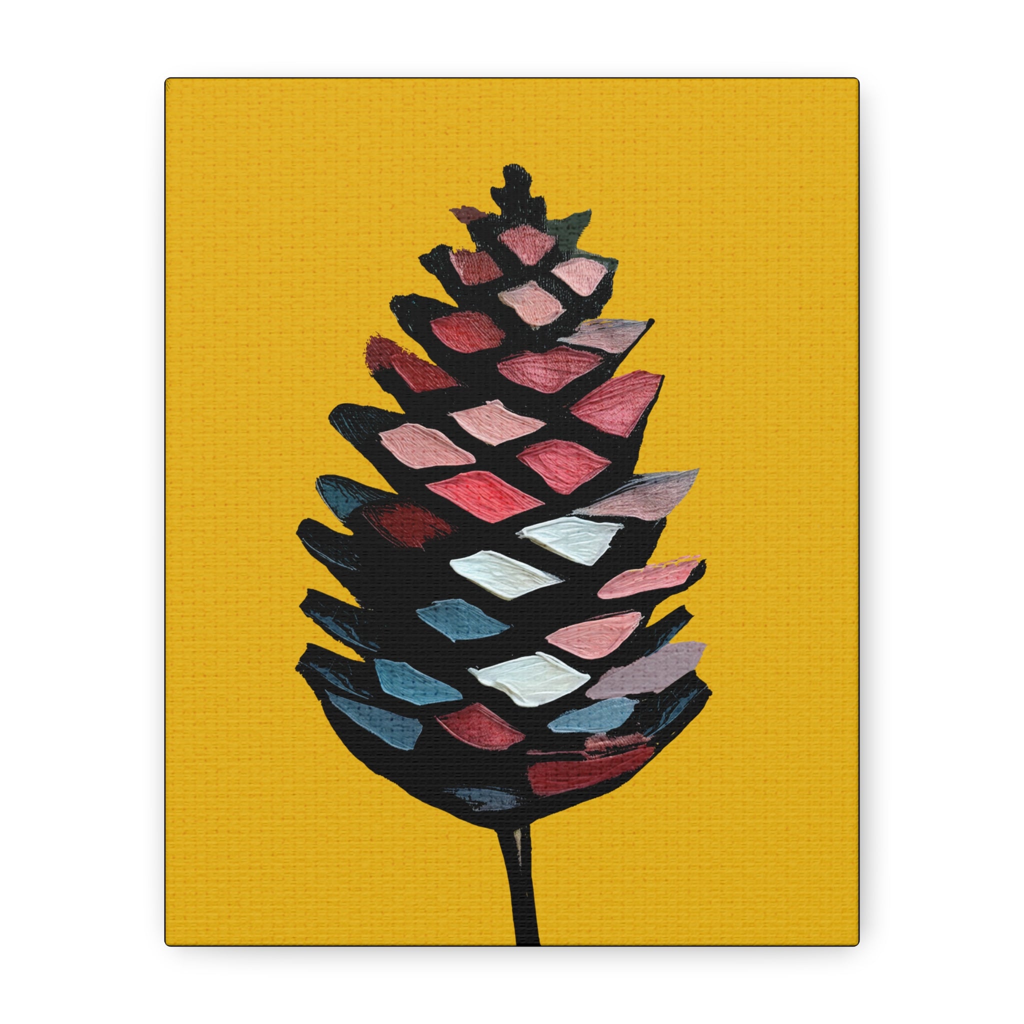 Midwest Mod Holiday Abstract Pinecone No. 1 - Matte Canvas, Stretched, 1.25", holiday decor, pinecones, nature, autumn, fall, winter