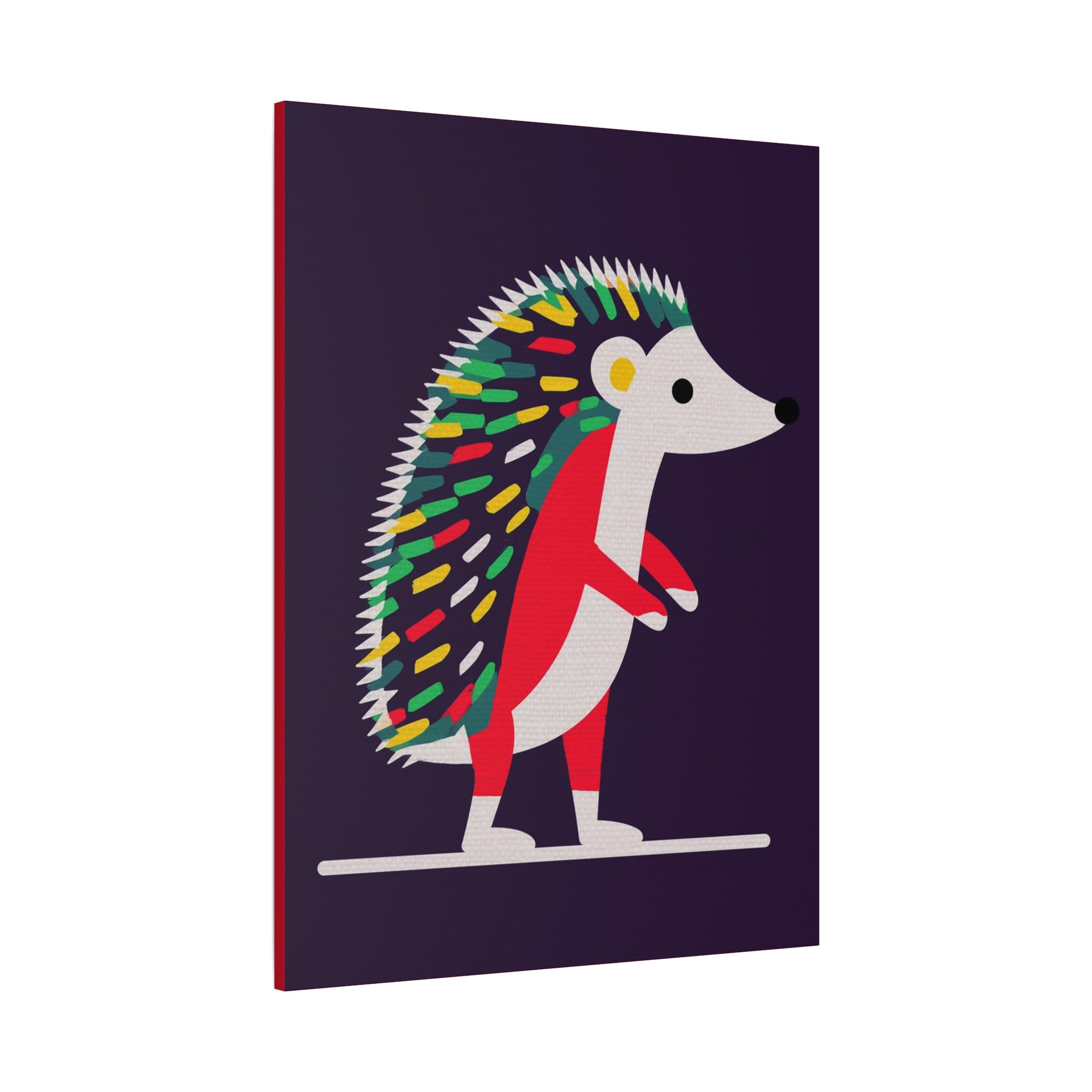 Midwest Modern Pop Art Style Hedgehog Print - Matte Canvas, Stretched, 1.25" - nursery, wall decor, fun art, bold, kids decor