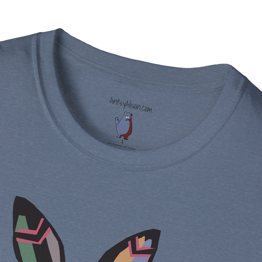 Striped Standing Bunny Rabbit - 100% Cotton T-Shirt