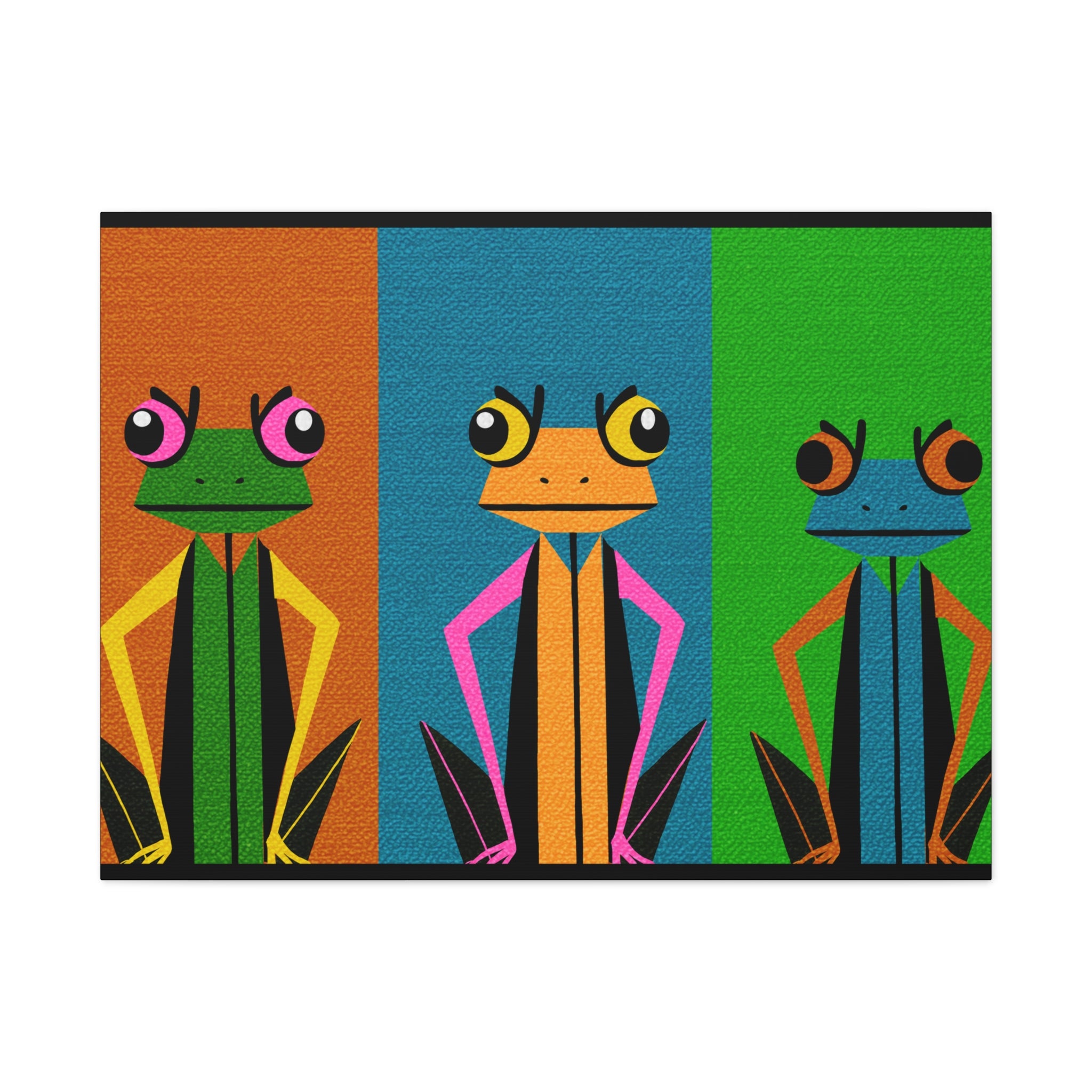 Stern Frog Trio Pop Art - Matte Canvas, Stretched, 1.25"