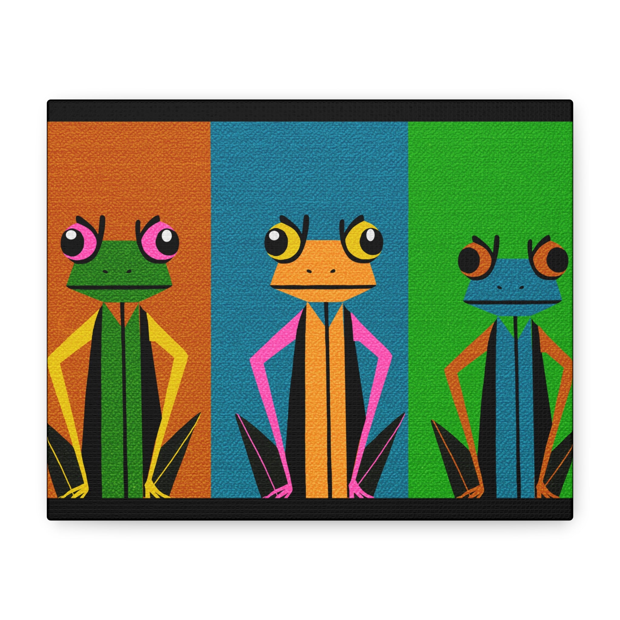 Stern Frog Trio Pop Art - Matte Canvas, Stretched, 1.25"
