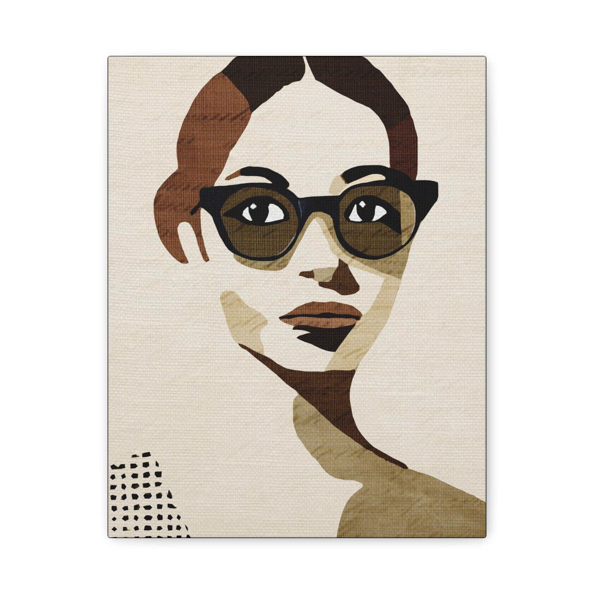 Midwest Modern Woman Portrait in Paper Print - Matte Canvas, Stretched, 1.25" -  home decor, wall art, portrait, woman