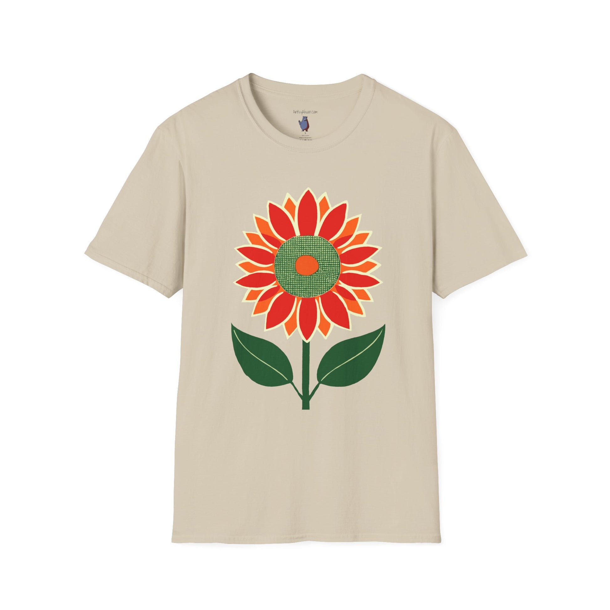 One Strong Sunflower Graphic Art Tee - 100% Cotton T-Shirt