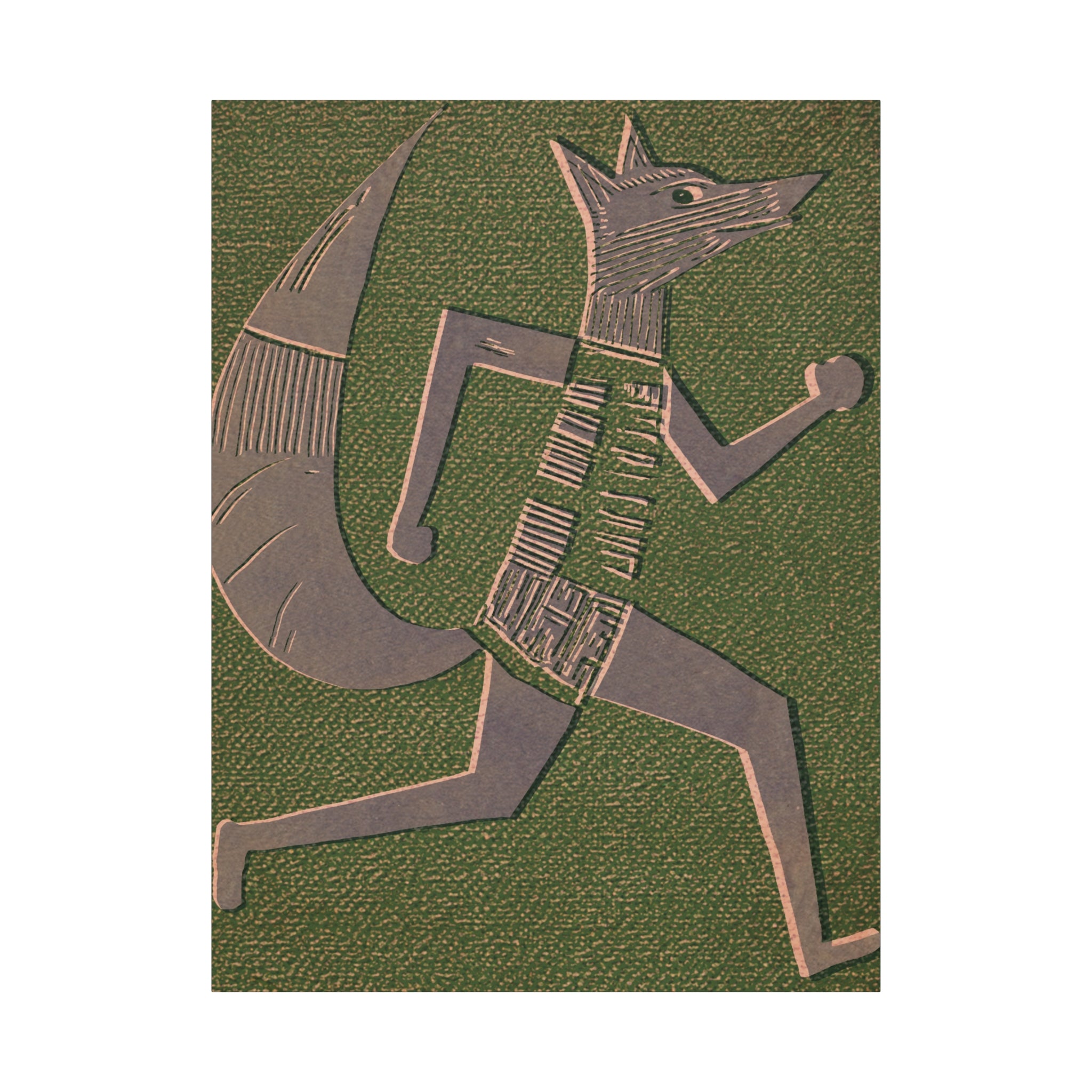 Midwest Modern Running Fox Print - Matte Canvas, Stretched, 1.25"