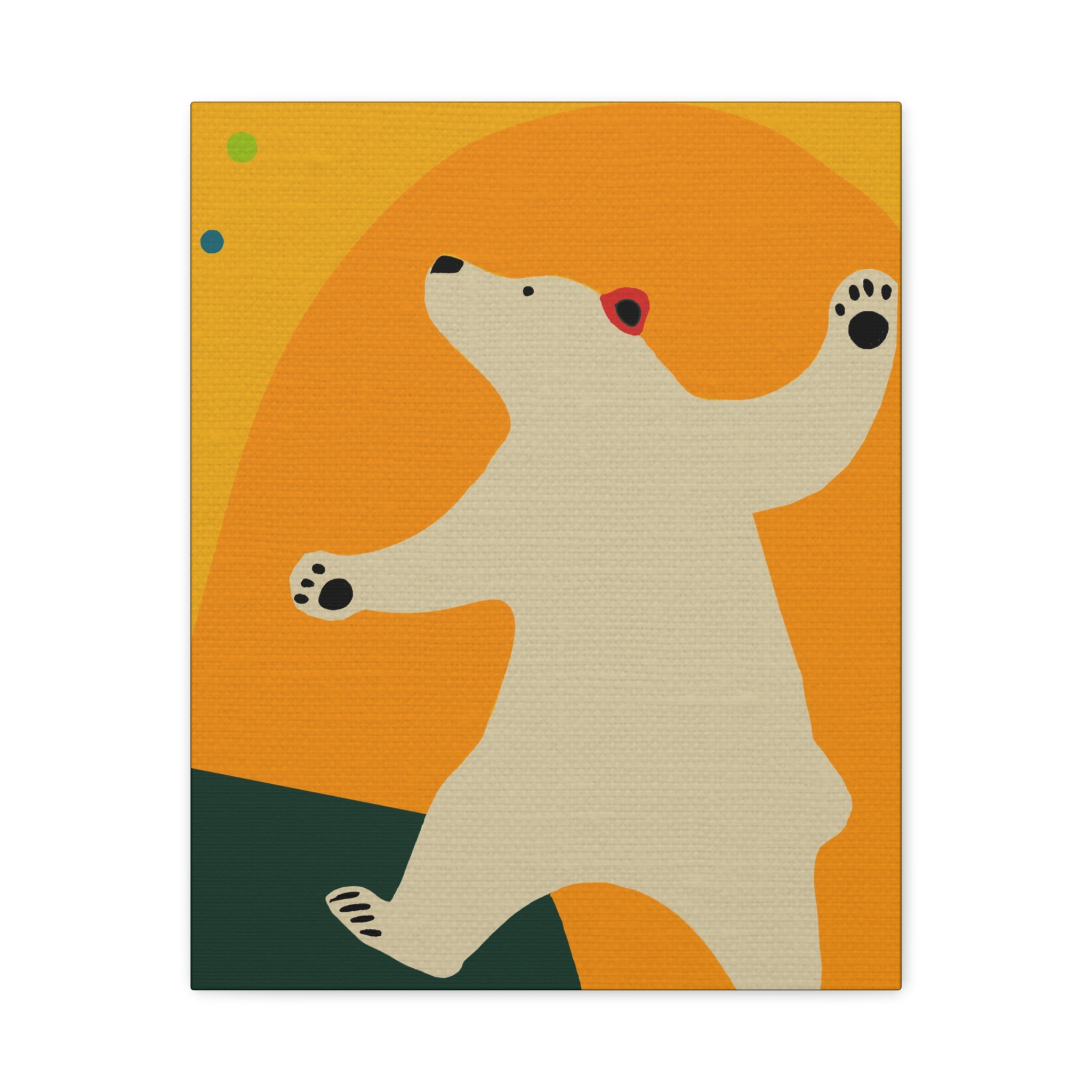 Midwest Modern Pop Art Style Juggling Bear Print - Matte Canvas, Stretched, 1.25"