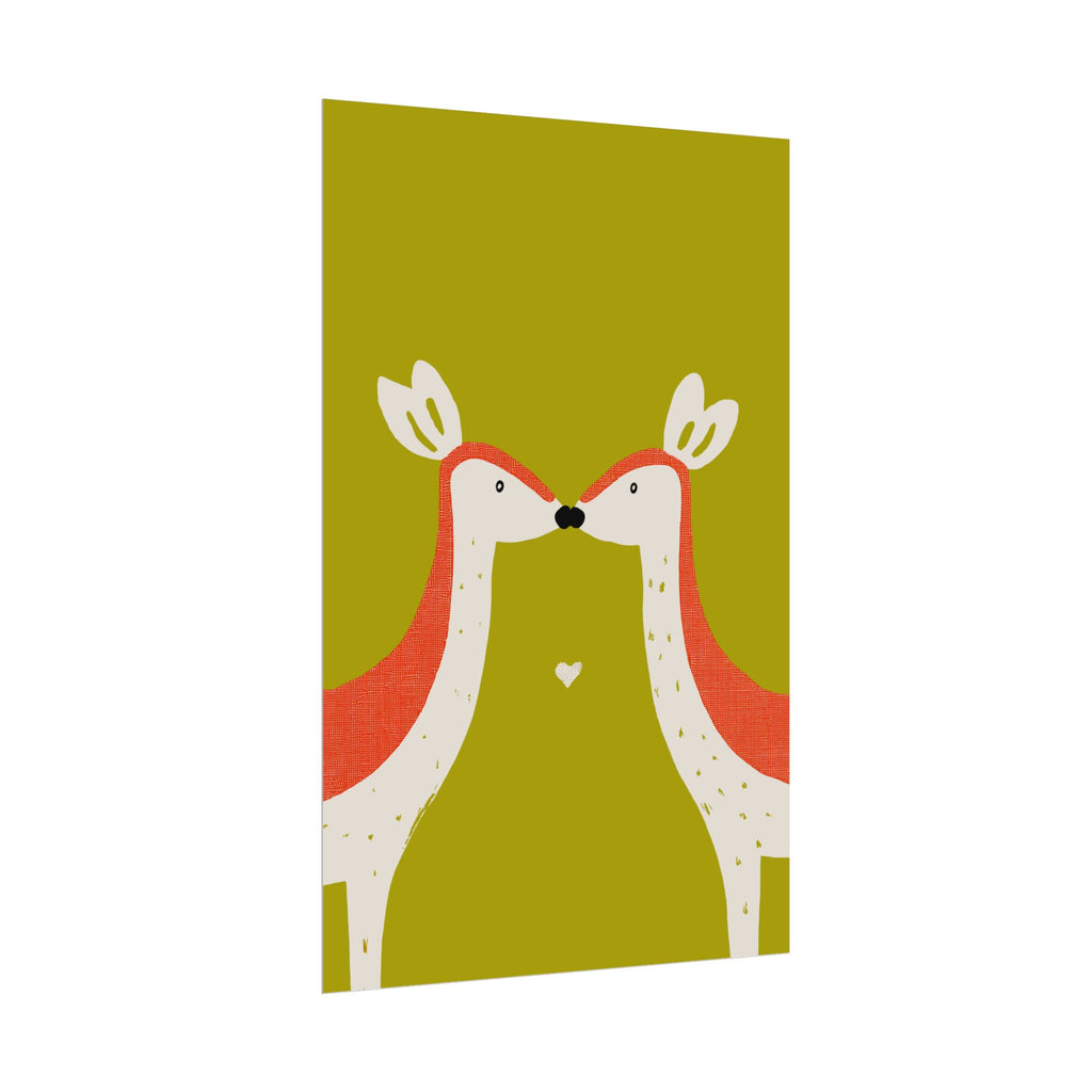 Animal Love Print Deer Only Rolled Poster - Animals, Deer, Doe, Valentines Day, Nature, Love