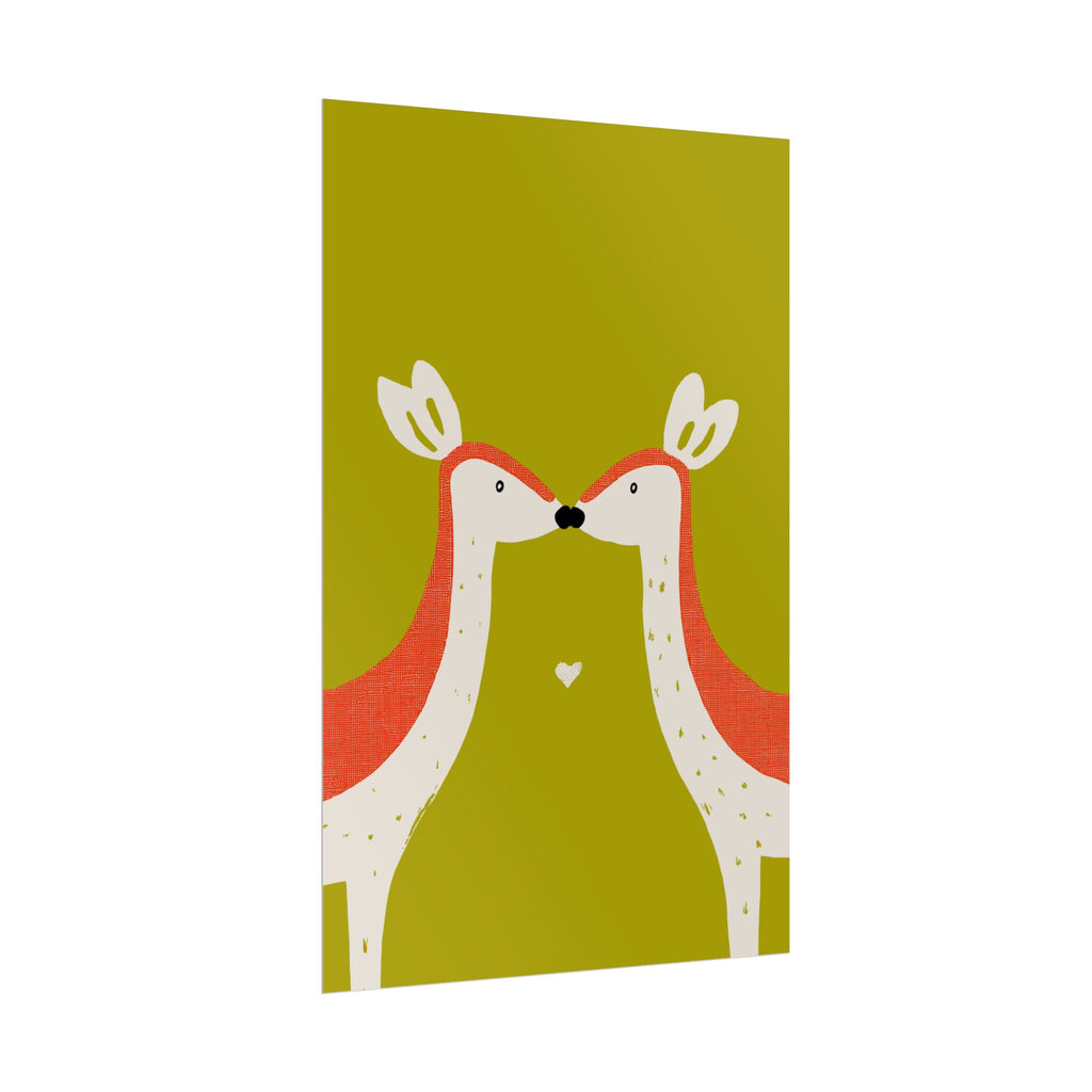 Animal Love Print Deer Only Rolled Poster - Animals, Deer, Doe, Valentines Day, Nature, Love
