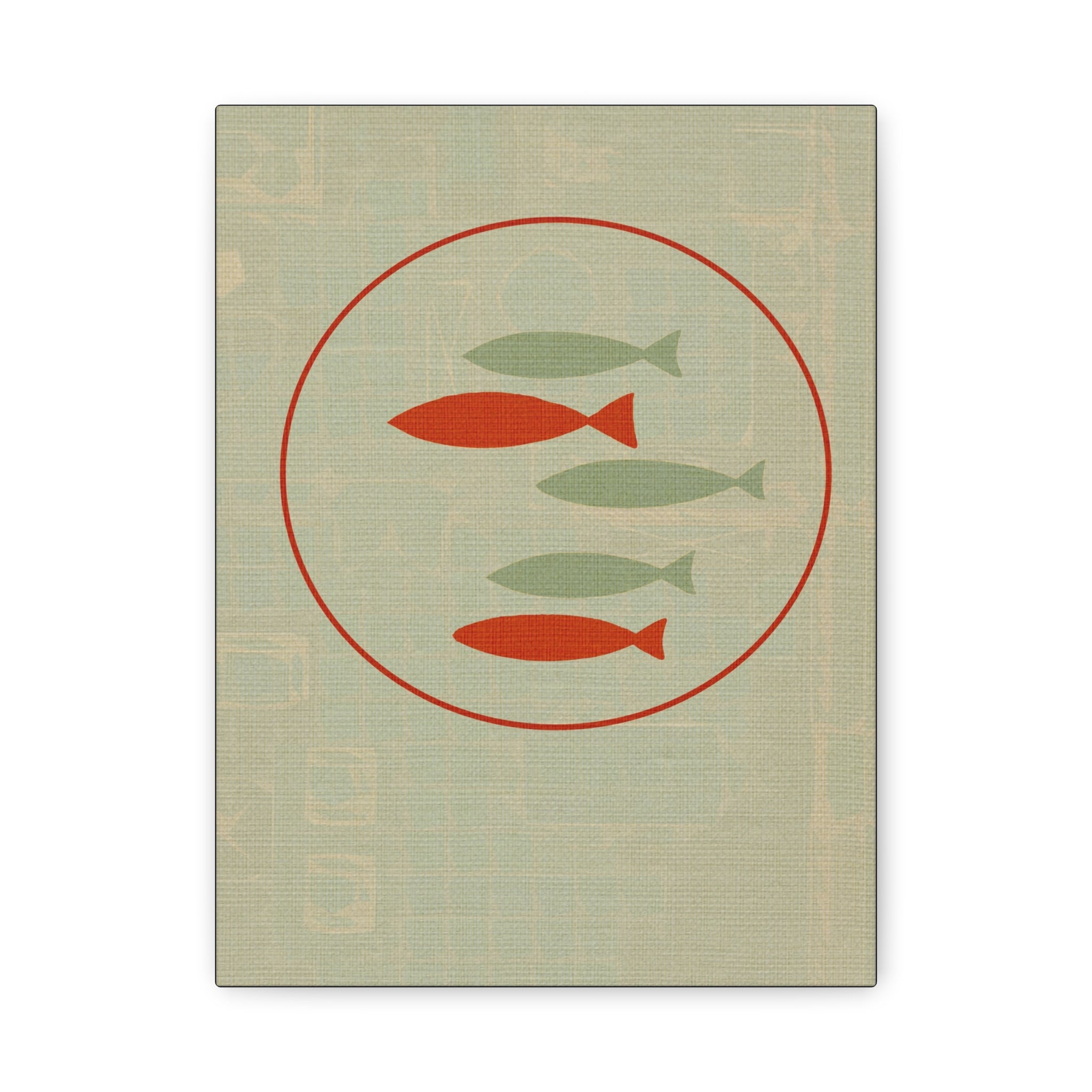 Midwest Modern Circle of Fish Print - Matte Canvas, Stretched, 1.25" -  home decor, wall art, nature, fish