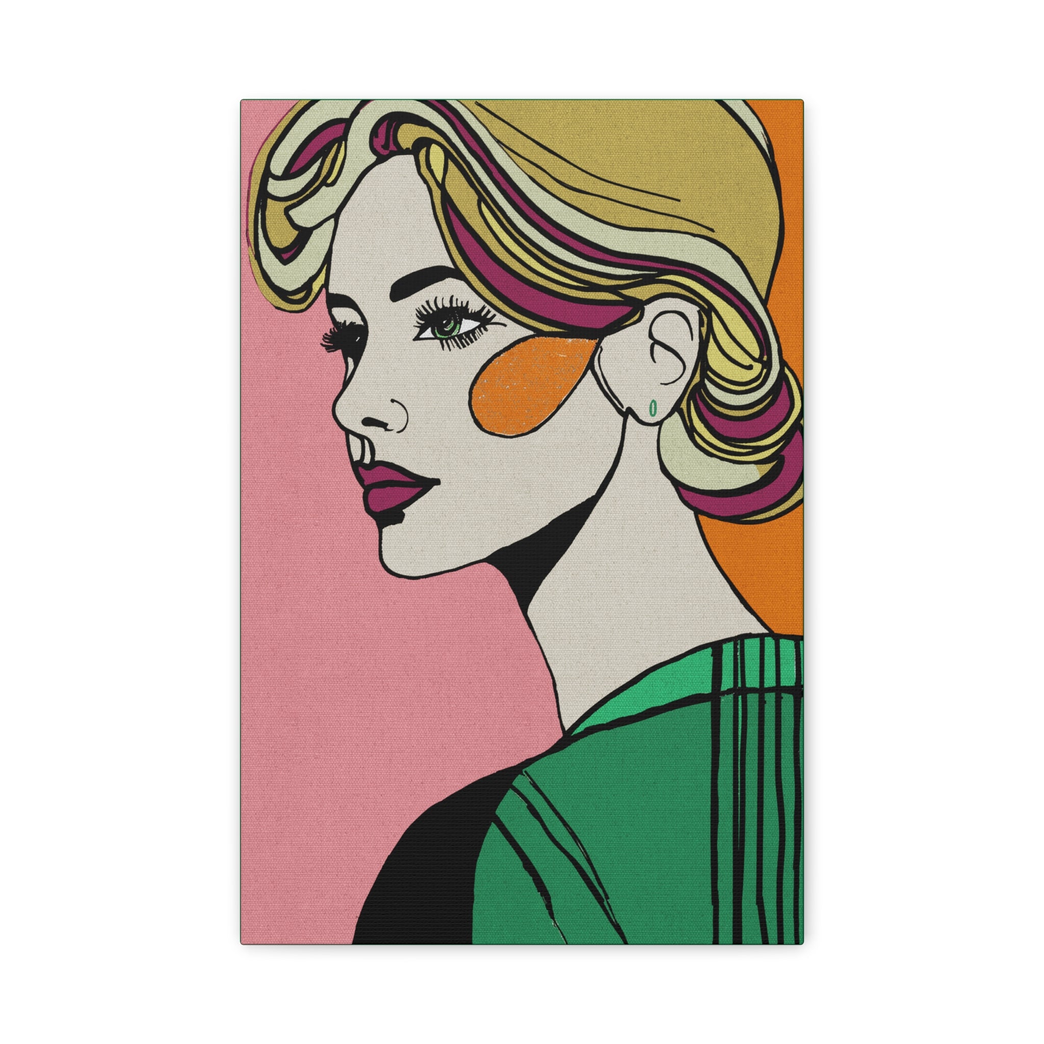 Dreamy Woman No. 1 Modern Graphic Art Print - Matte Canvas, Stretched, 1.25"